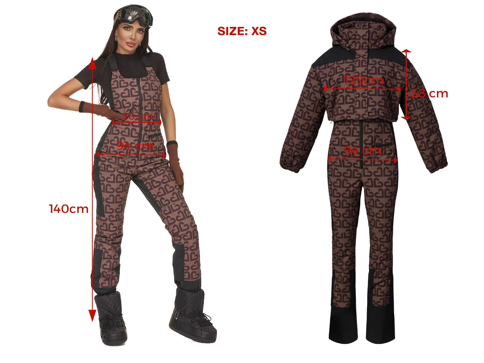 Senileda Bogas кафяв ежедневен ски костюм