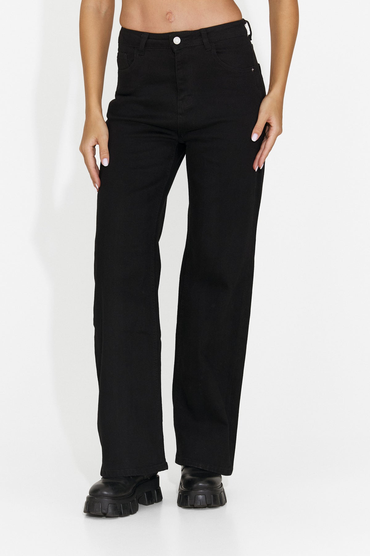Blugi casual negri Flanaioria Bogas