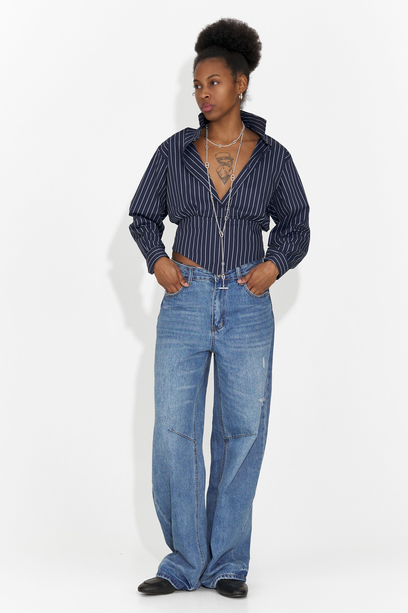 Дамски ежедневни сини дънки Hanina Bogas