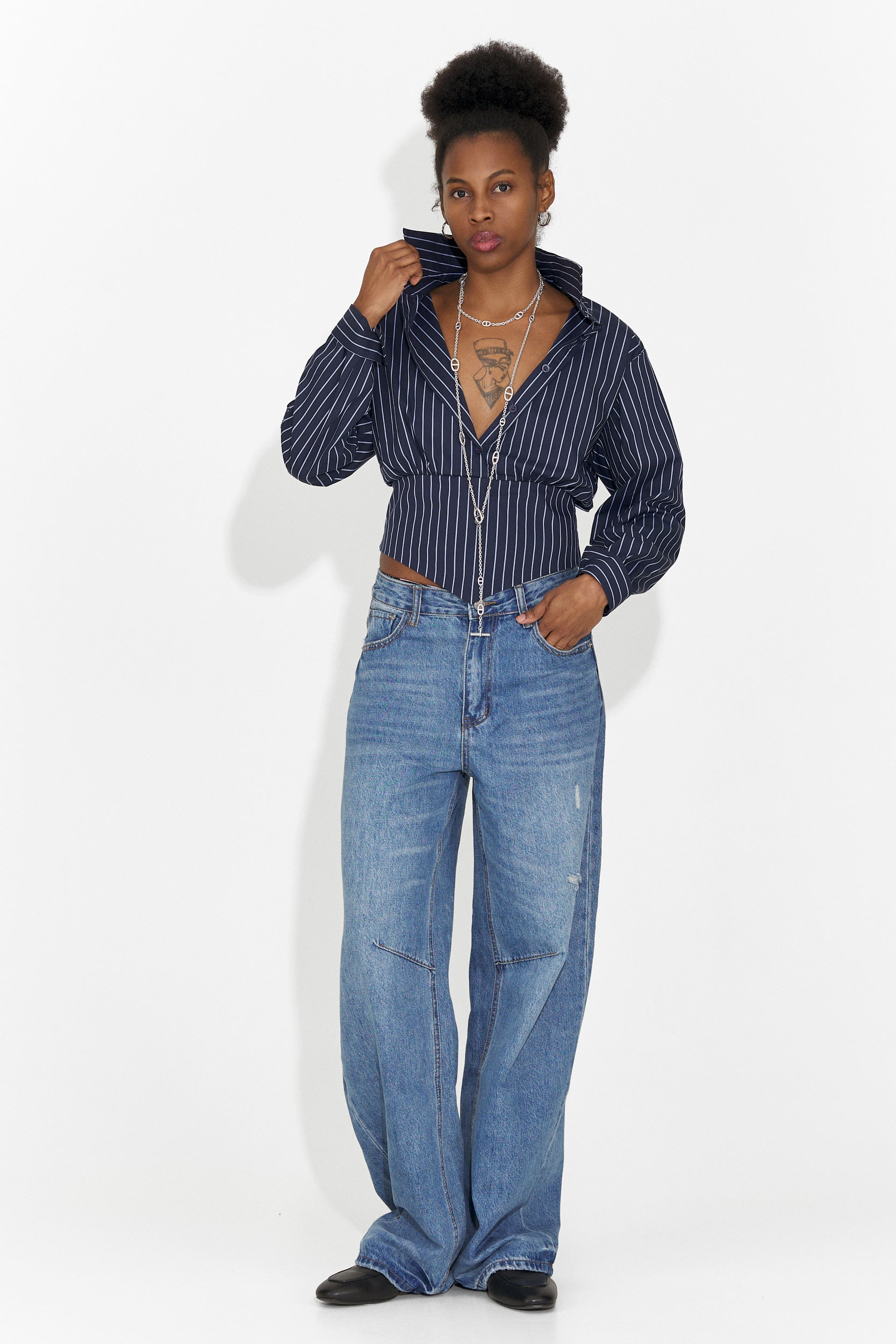 Дамски ежедневни сини дънки Hanina Bogas