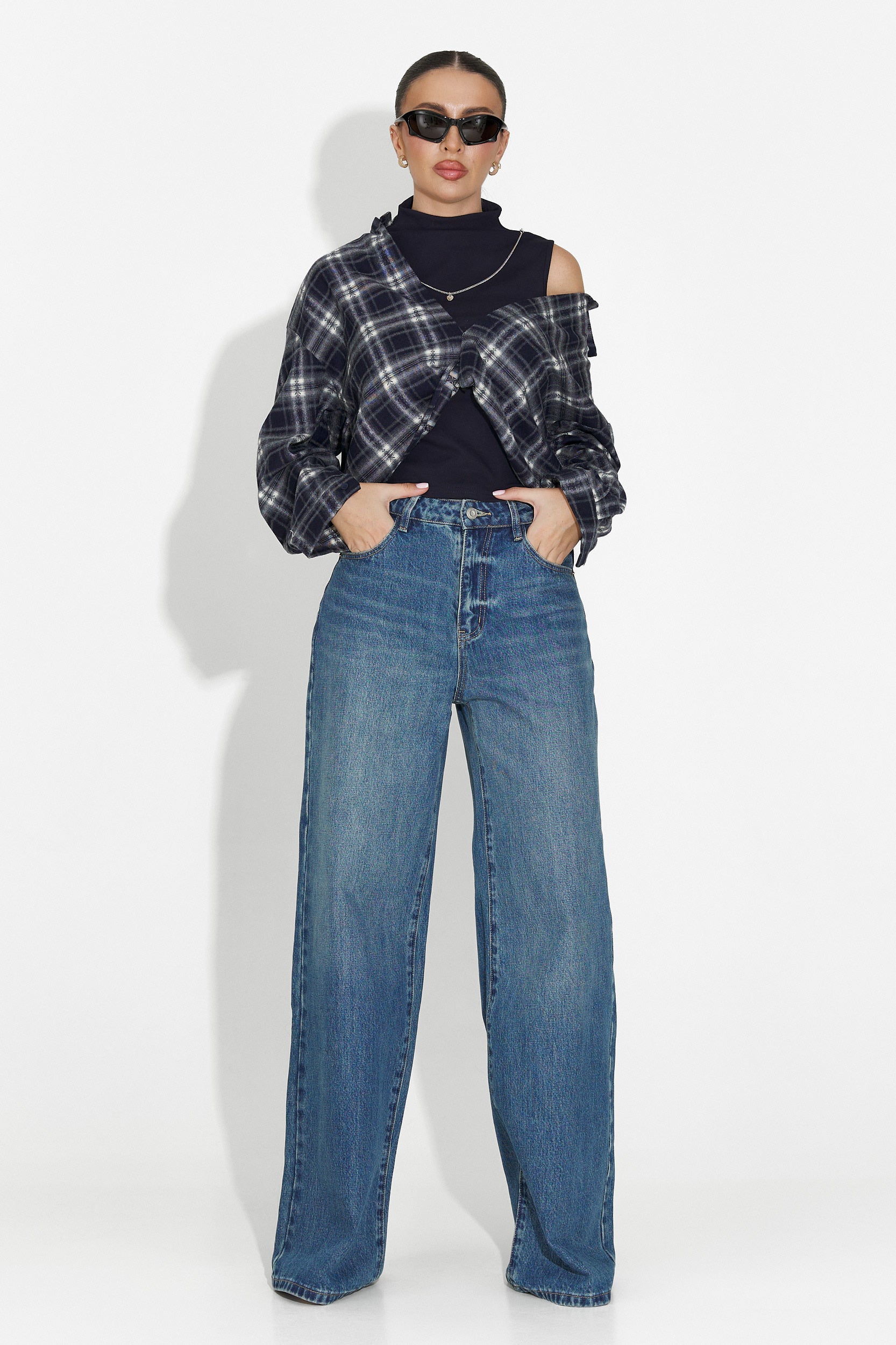 Дамски кежуал дънки в синьо Nuvya Bogas