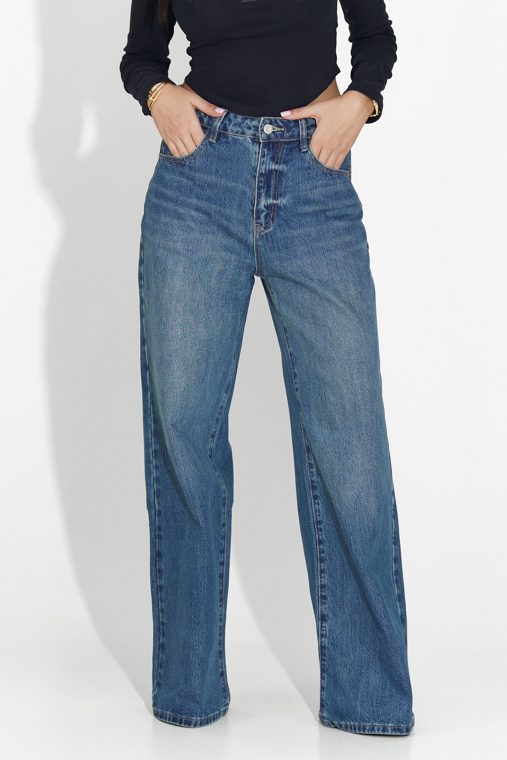 Дамски кежуал дънки в синьо Nuvya Bogas