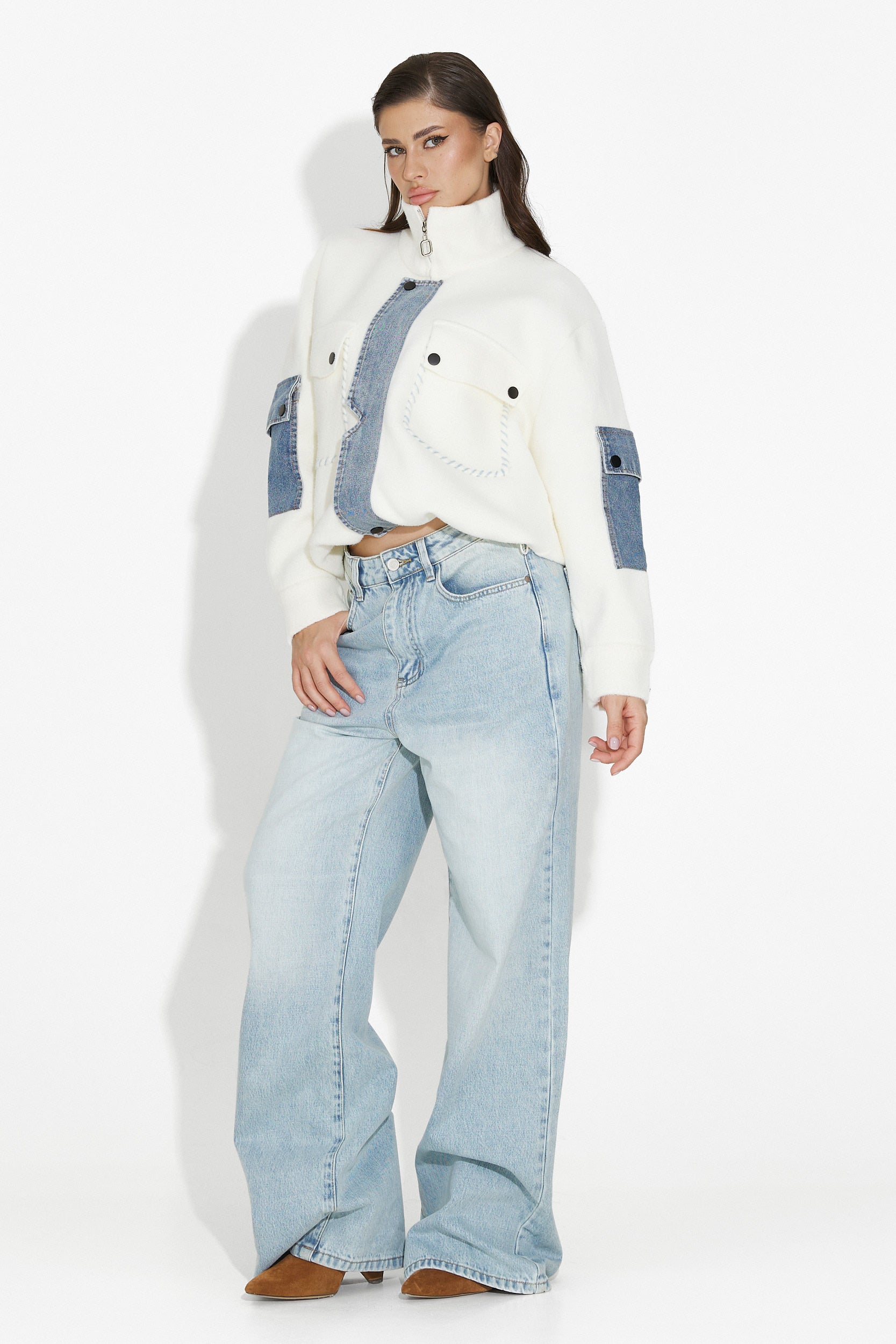 Дамски кежуал дънки в синьо Aurenza Bogas