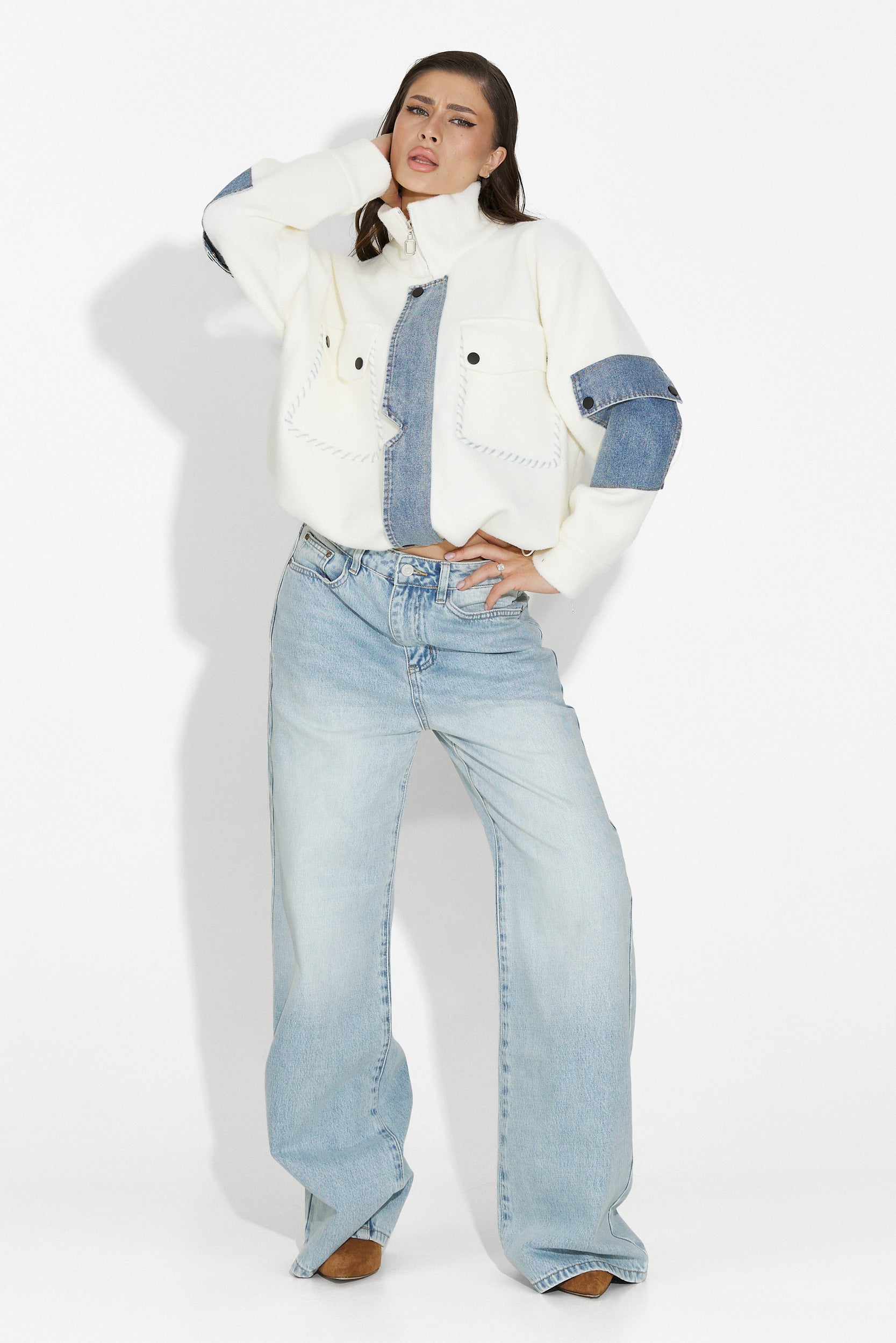 Дамски кежуал дънки в синьо Aurenza Bogas