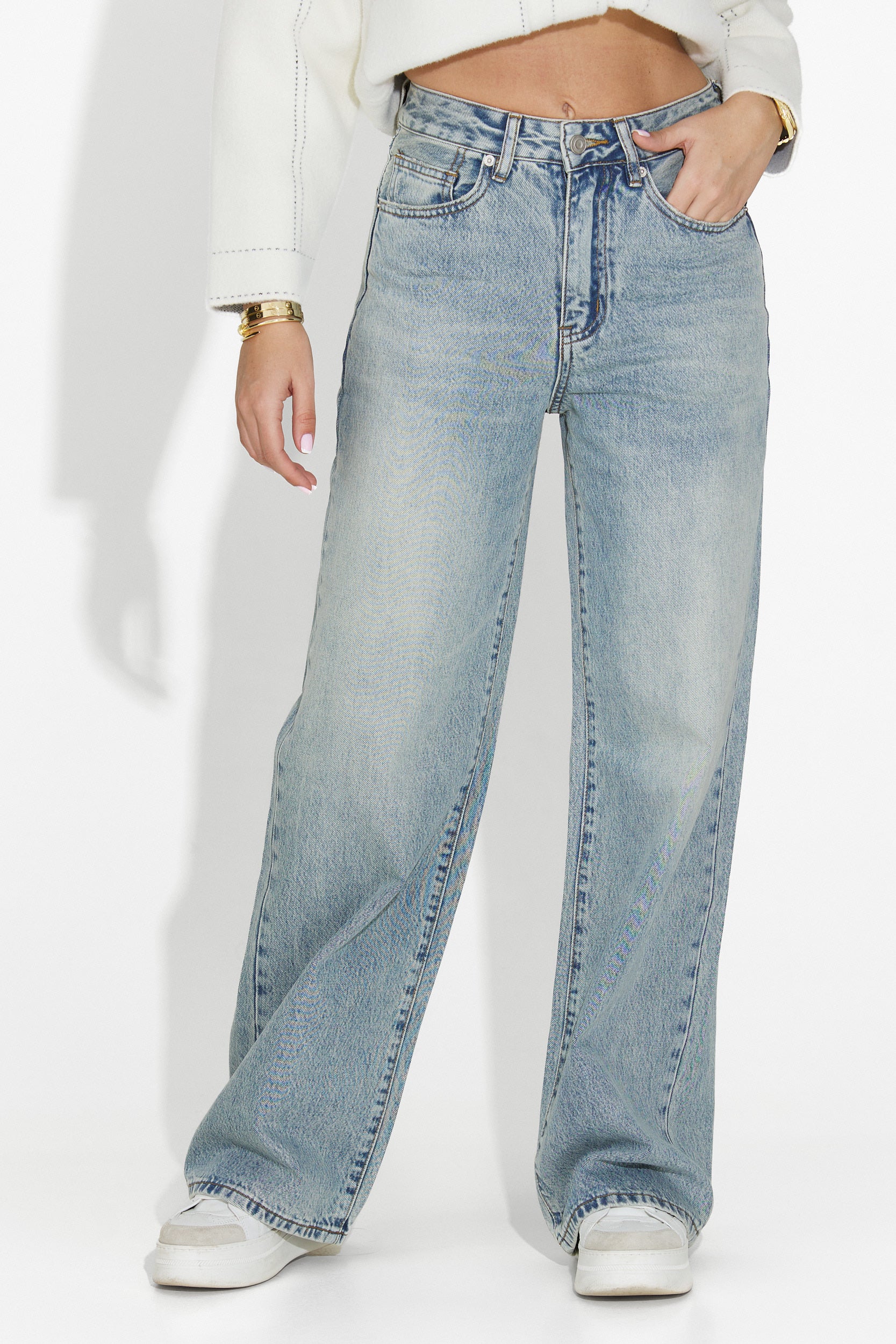 Дамски кежуал дънки в синьо Sadia Bogas