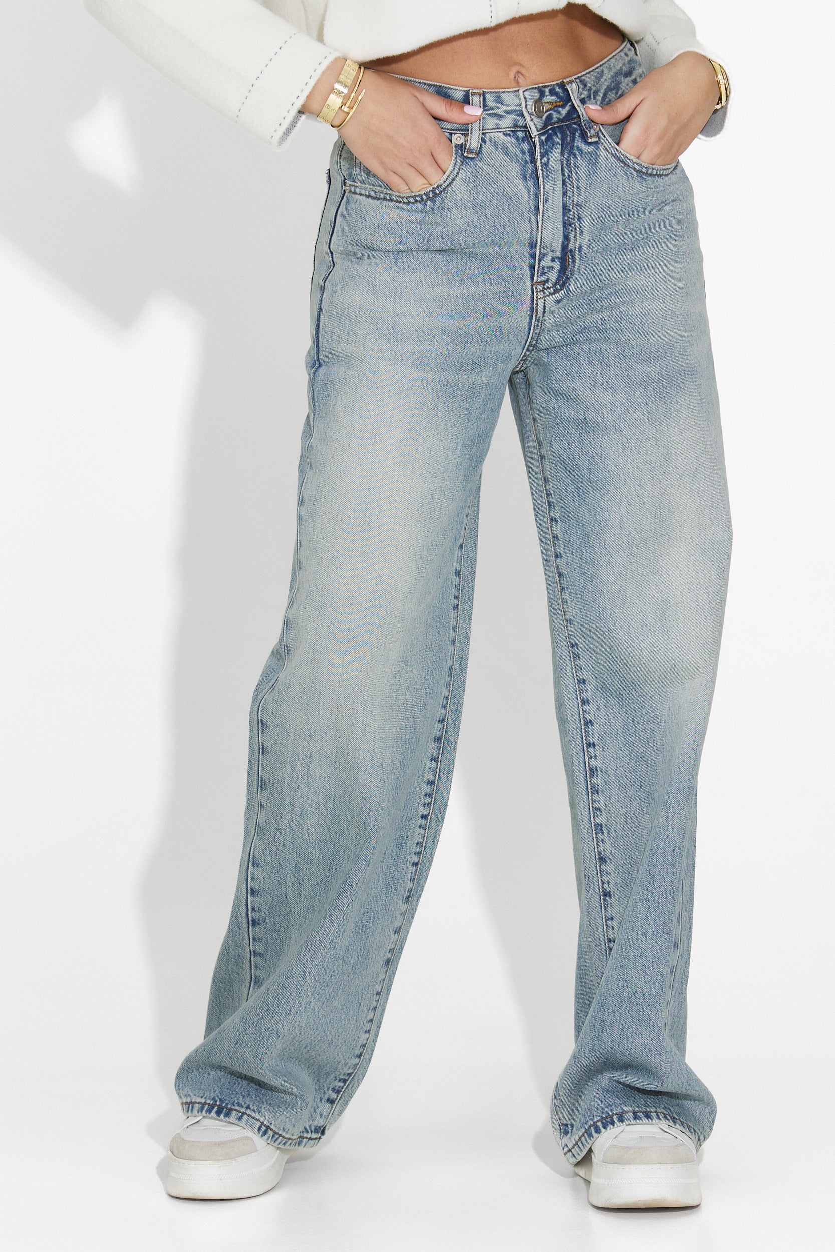 Дамски кежуал дънки в синьо Sadia Bogas