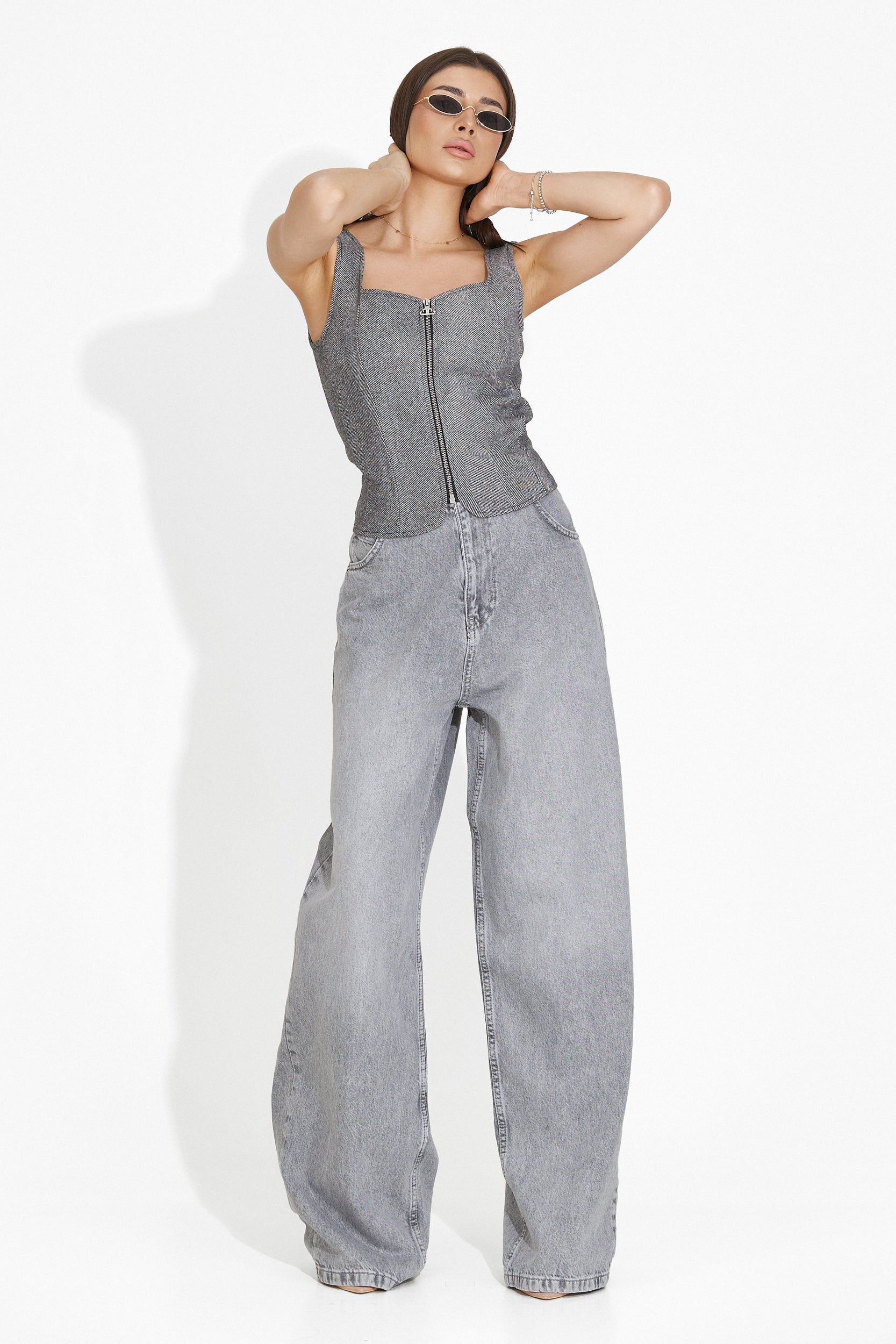 Дамски casual дънки сиви Shelyana Bogas