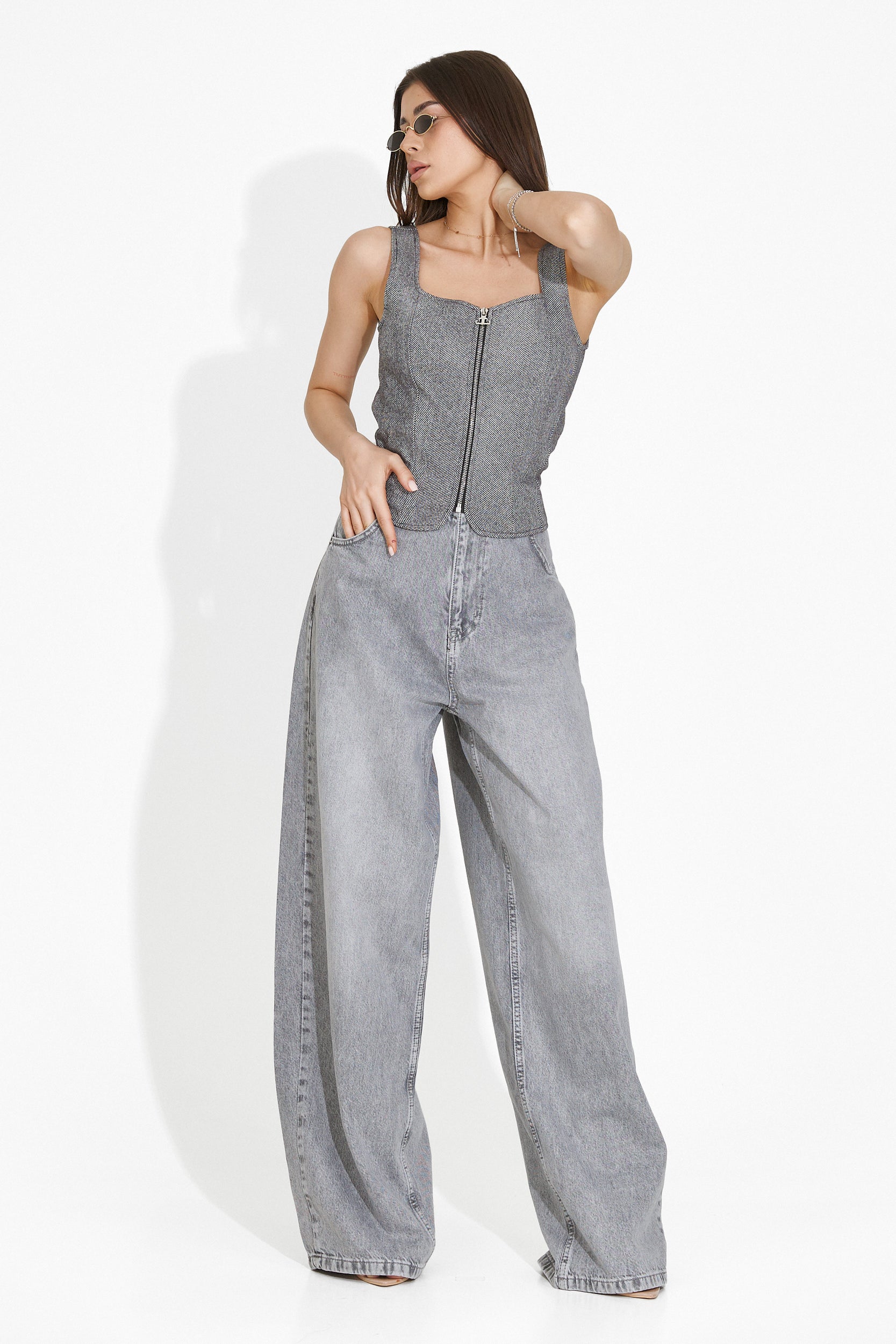 Дамски casual дънки сиви Shelyana Bogas