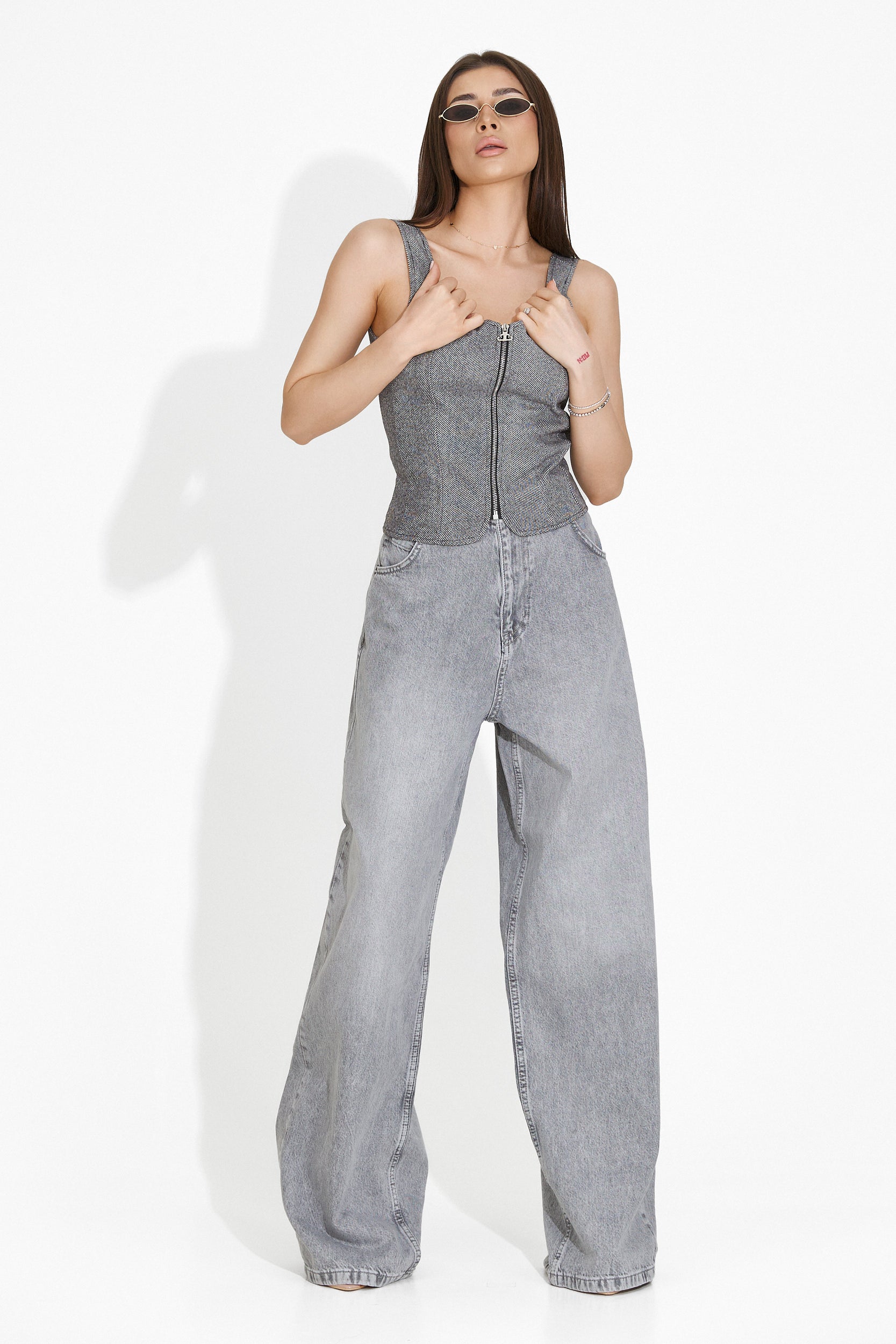 Дамски casual дънки сиви Shelyana Bogas