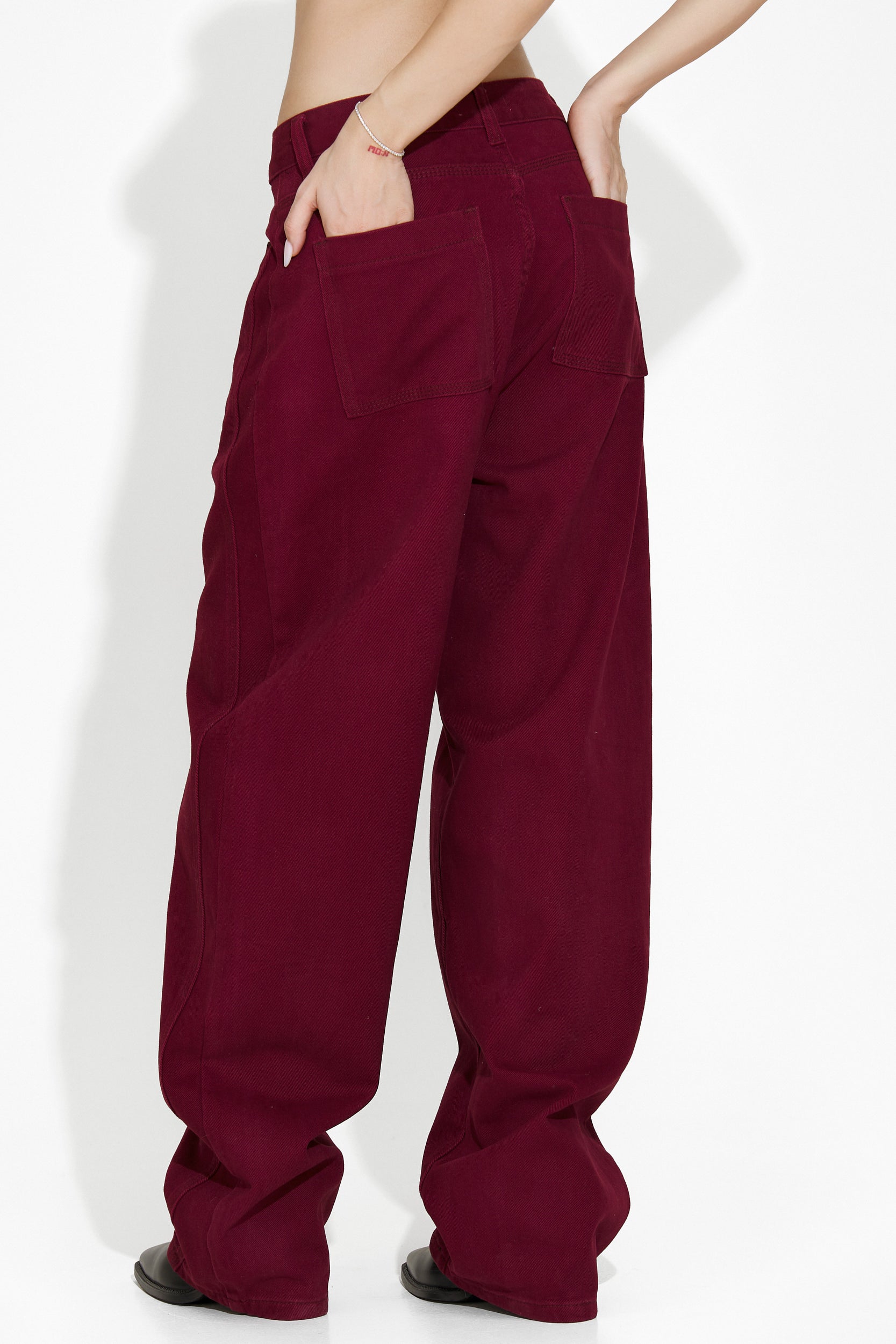 Дамски кежуал дънки в бордо Jacklyn Bogas