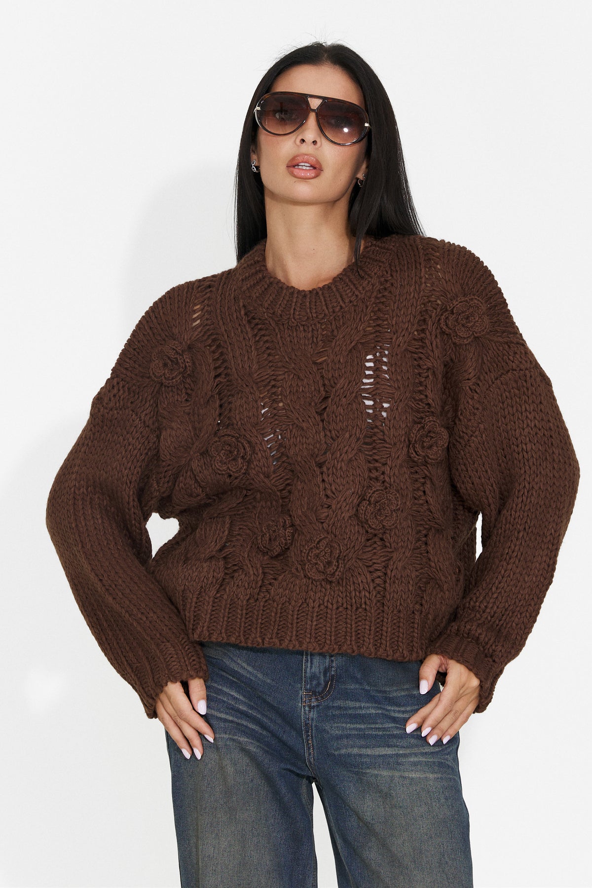 Bluza casual maro Elsyia Bogas