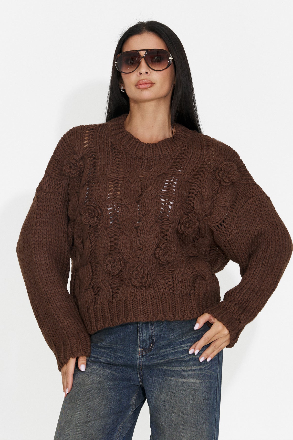 Bluza casual maro Elsyia Bogas