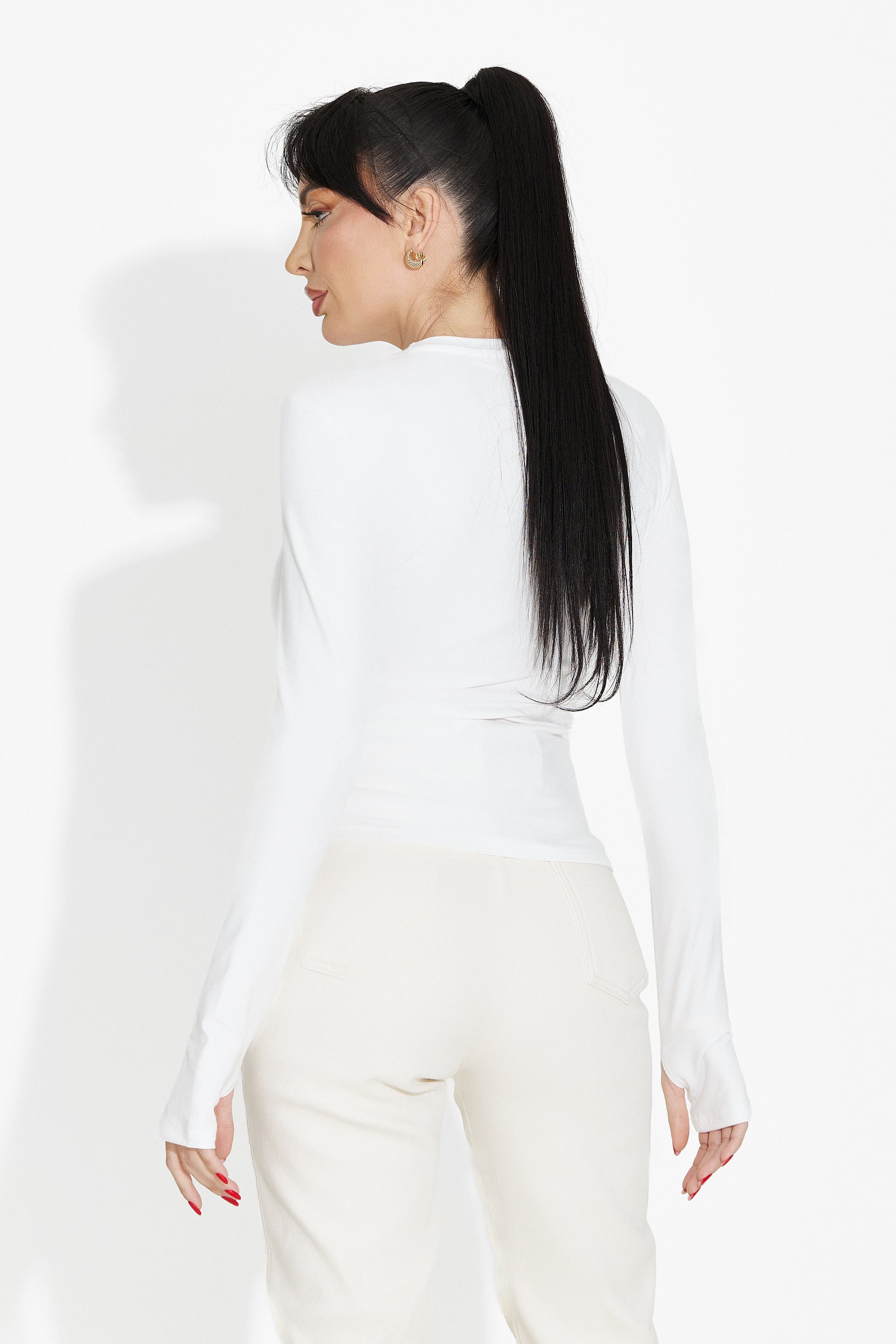 Дамска ежедневна блуза бяла Kisena bogas