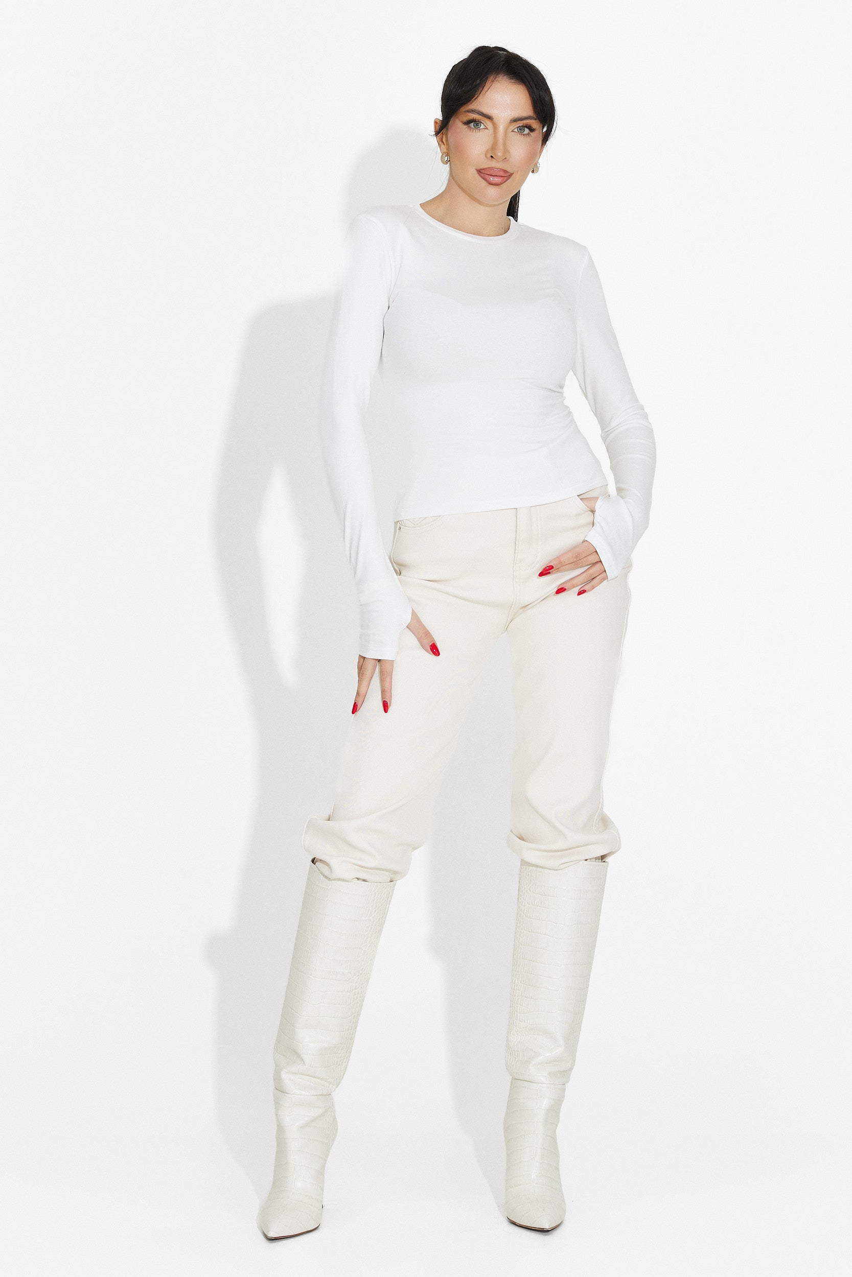 Дамска ежедневна блуза бяла Kisena bogas