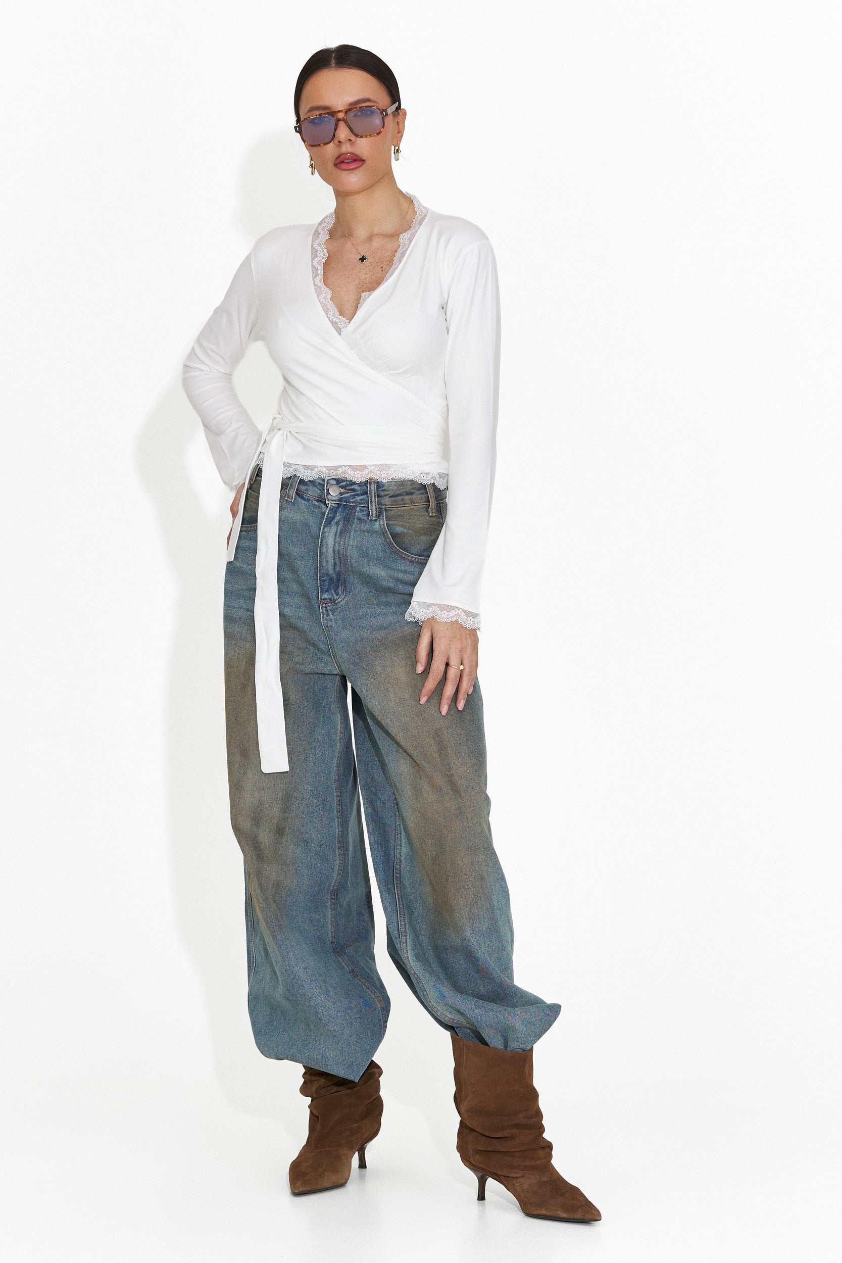 Дамска ежедневна блуза в бяло Zaneta Bogas