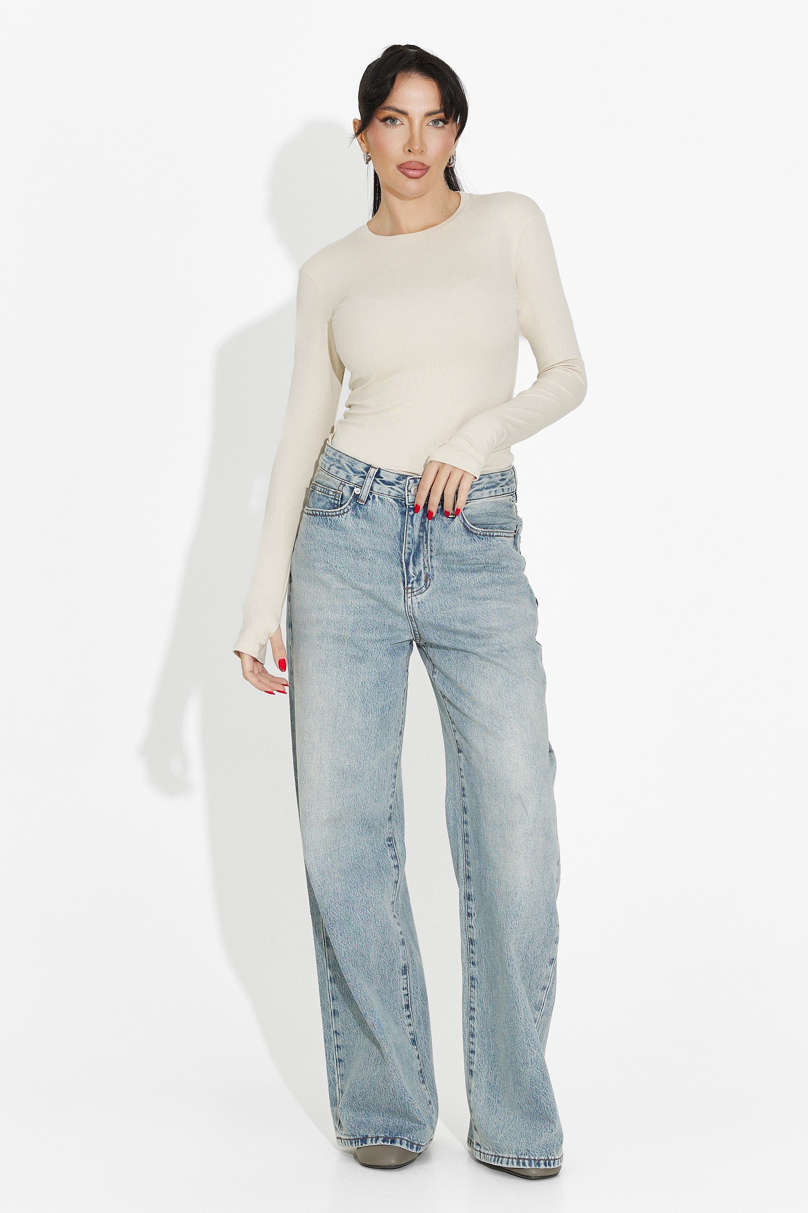 Дамска ежедневна блуза бежова Kisena bogas