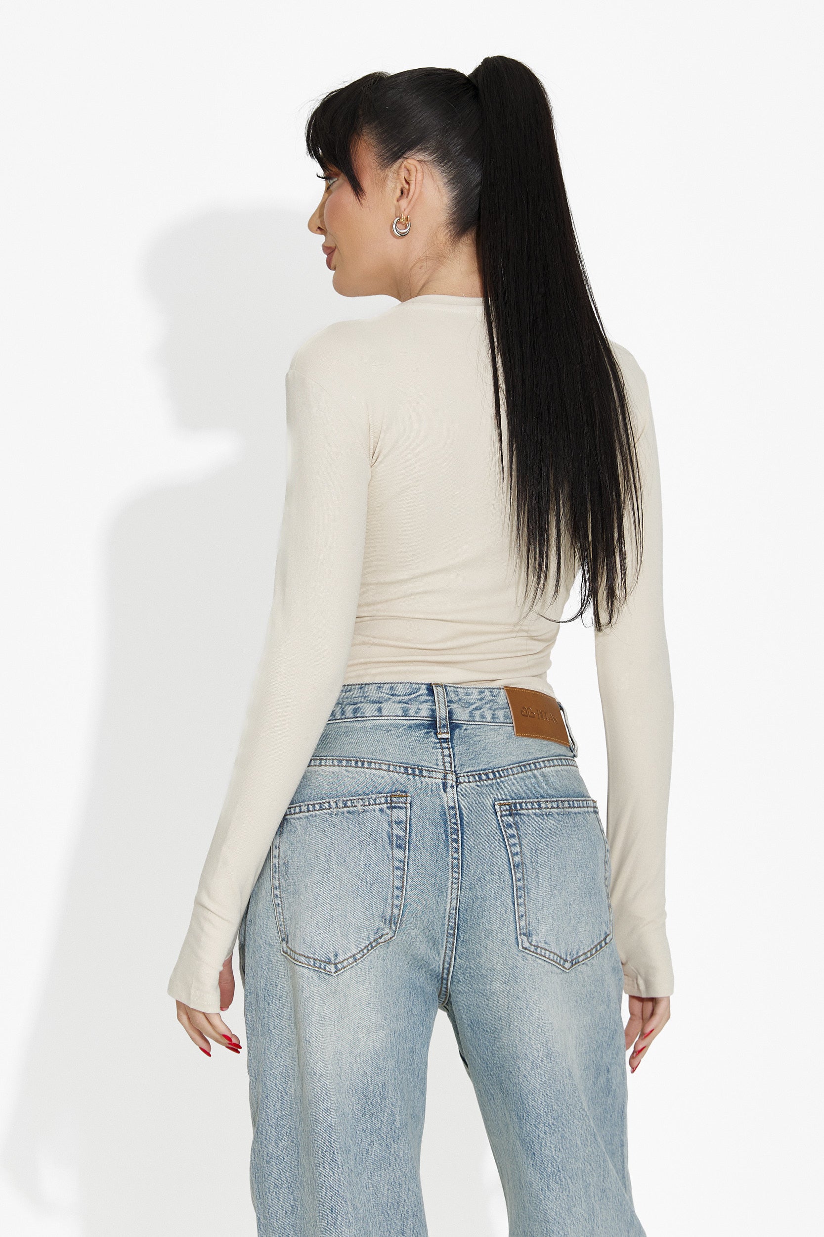 Дамска ежедневна блуза бежова Kisena bogas