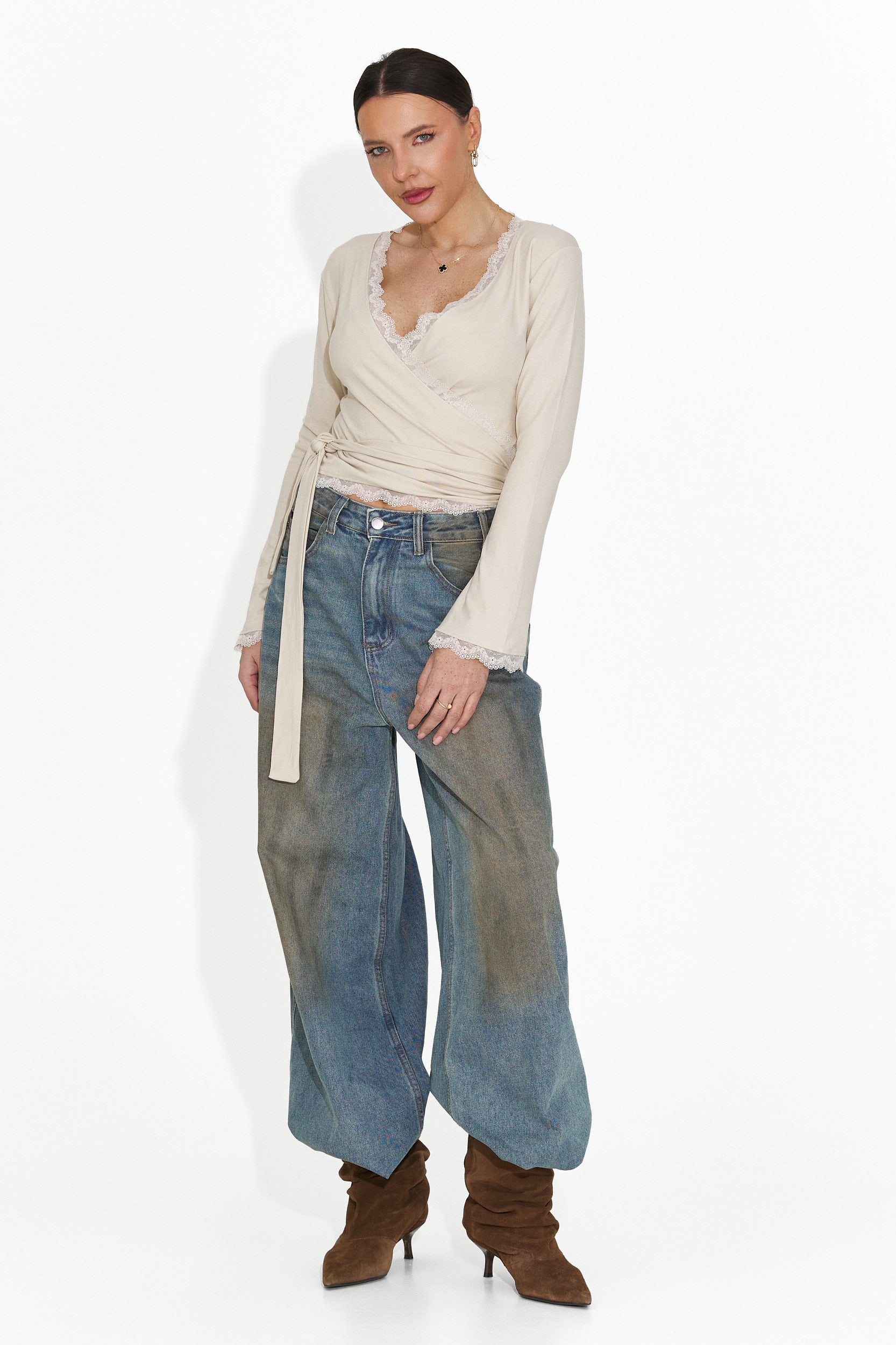 Дамска ежедневна блуза бежова Zaneta Bogas