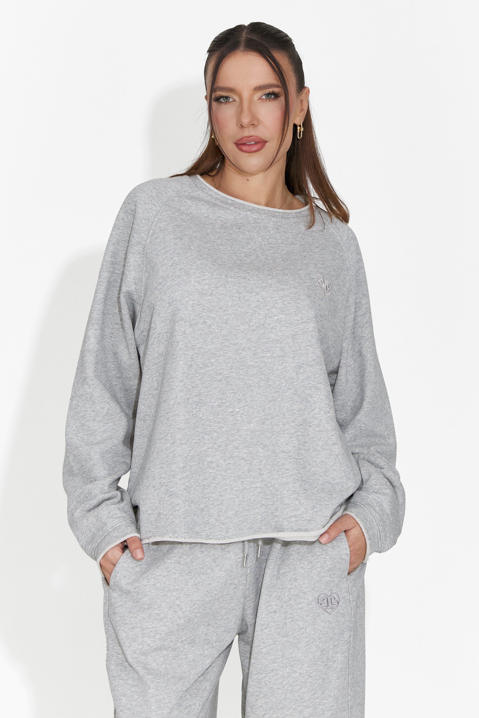 Сива дамска ежедневна блуза Kapia Bogas