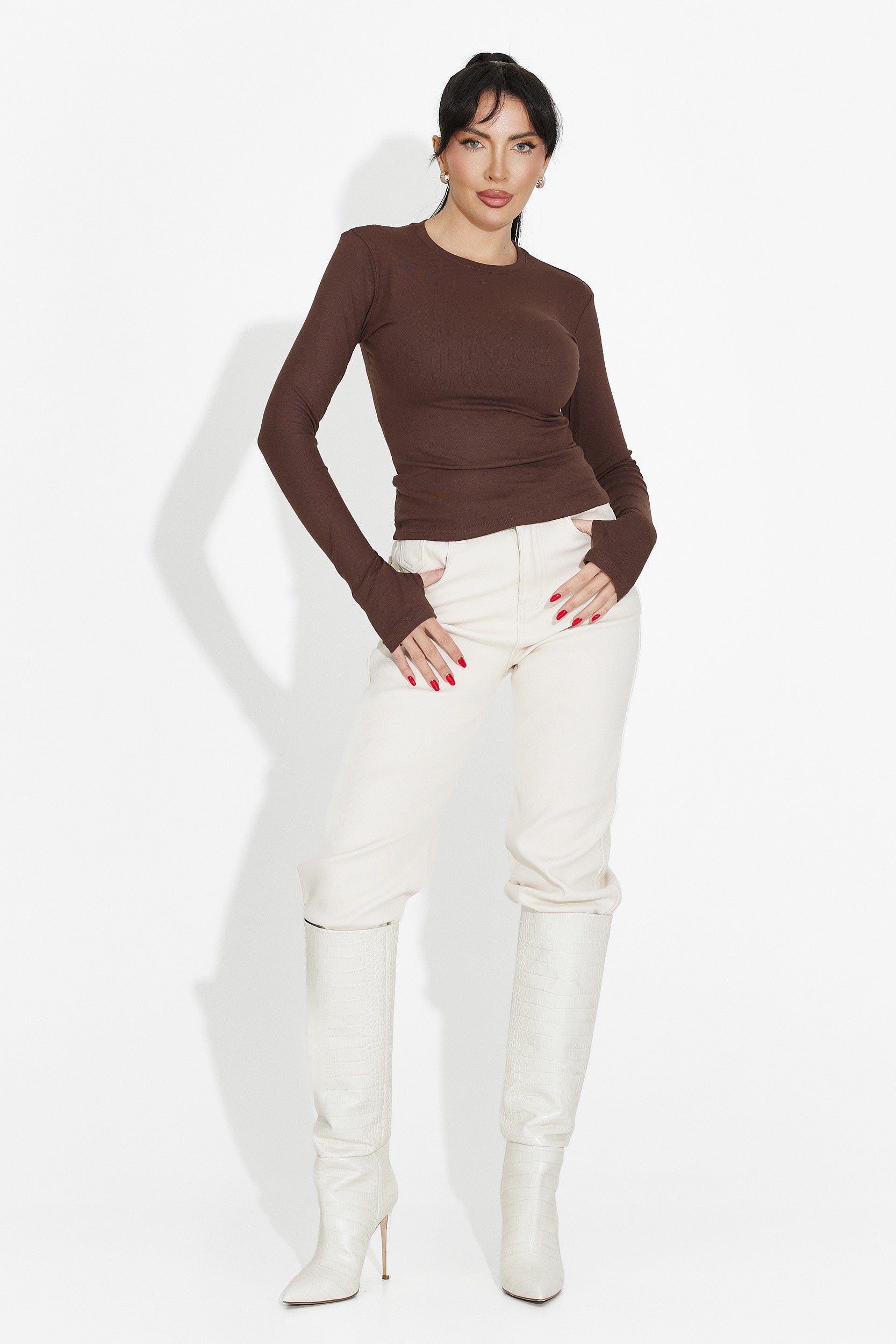 Кафява дамска ежедневна блуза Kisena bogas