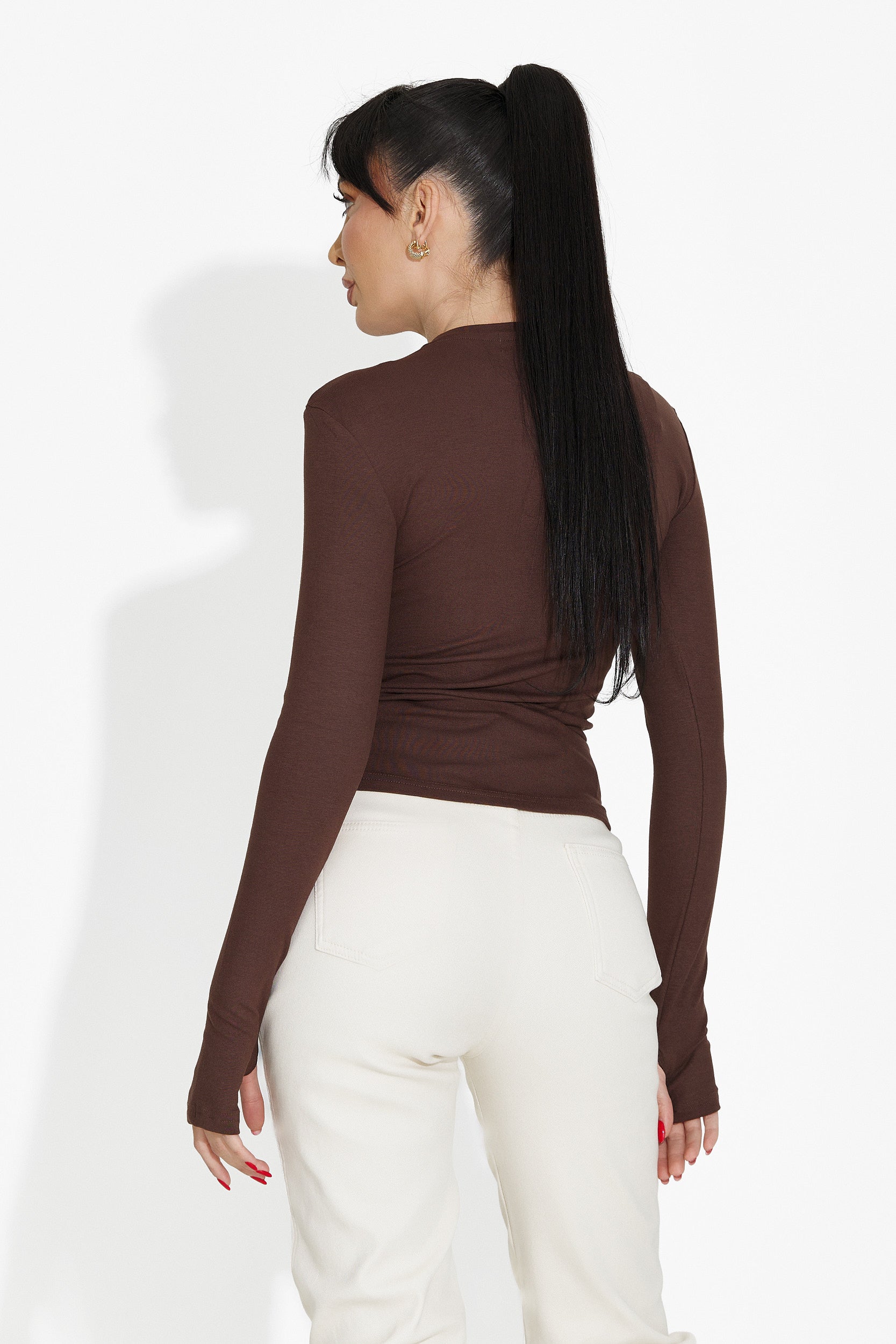 Кафява дамска ежедневна блуза Kisena bogas