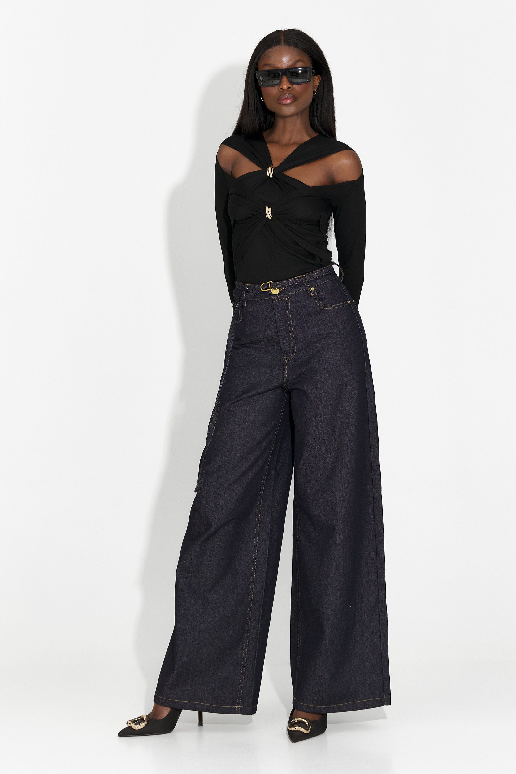 Черна дамска блуза Favira Bogas за ежедневно облекло