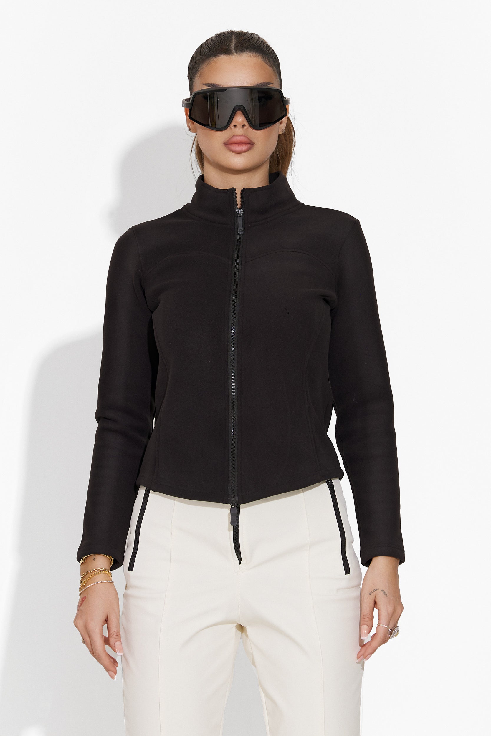 Черна дамска блуза за ежедневие Petronila Bogas