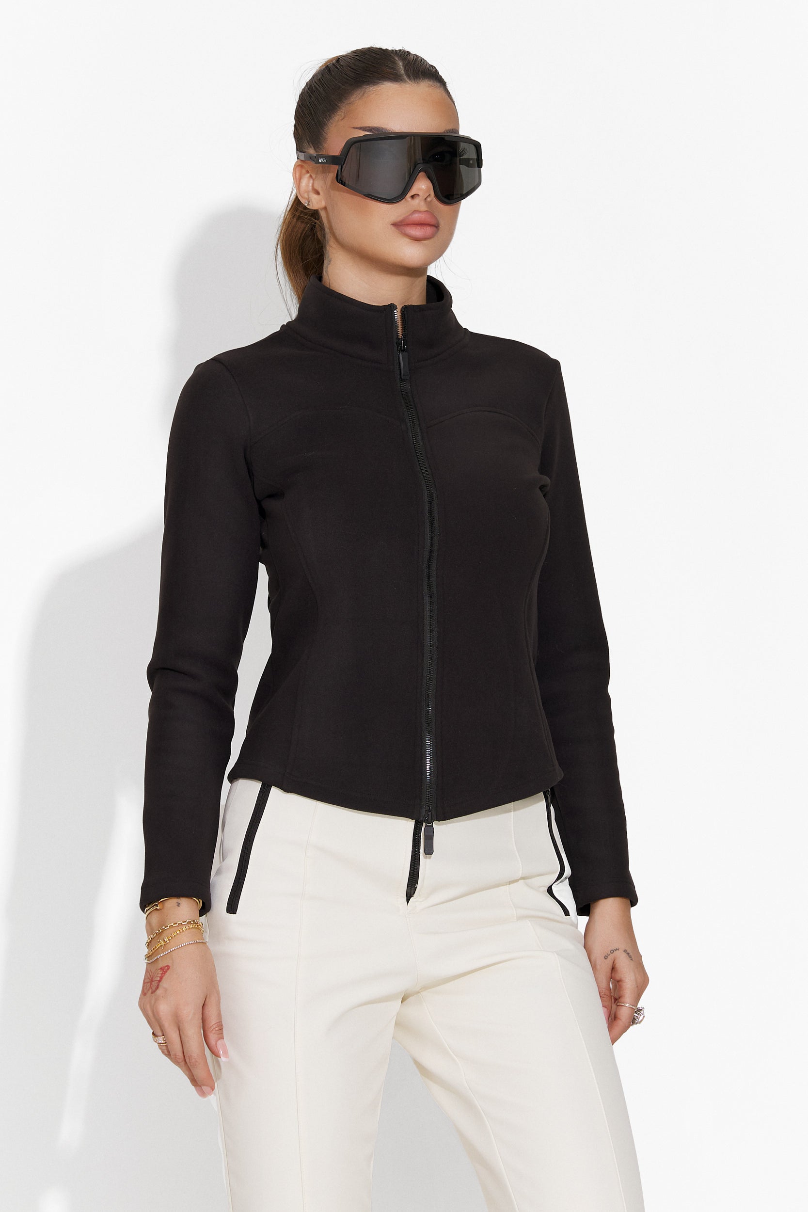 Черна дамска блуза за ежедневие Petronila Bogas