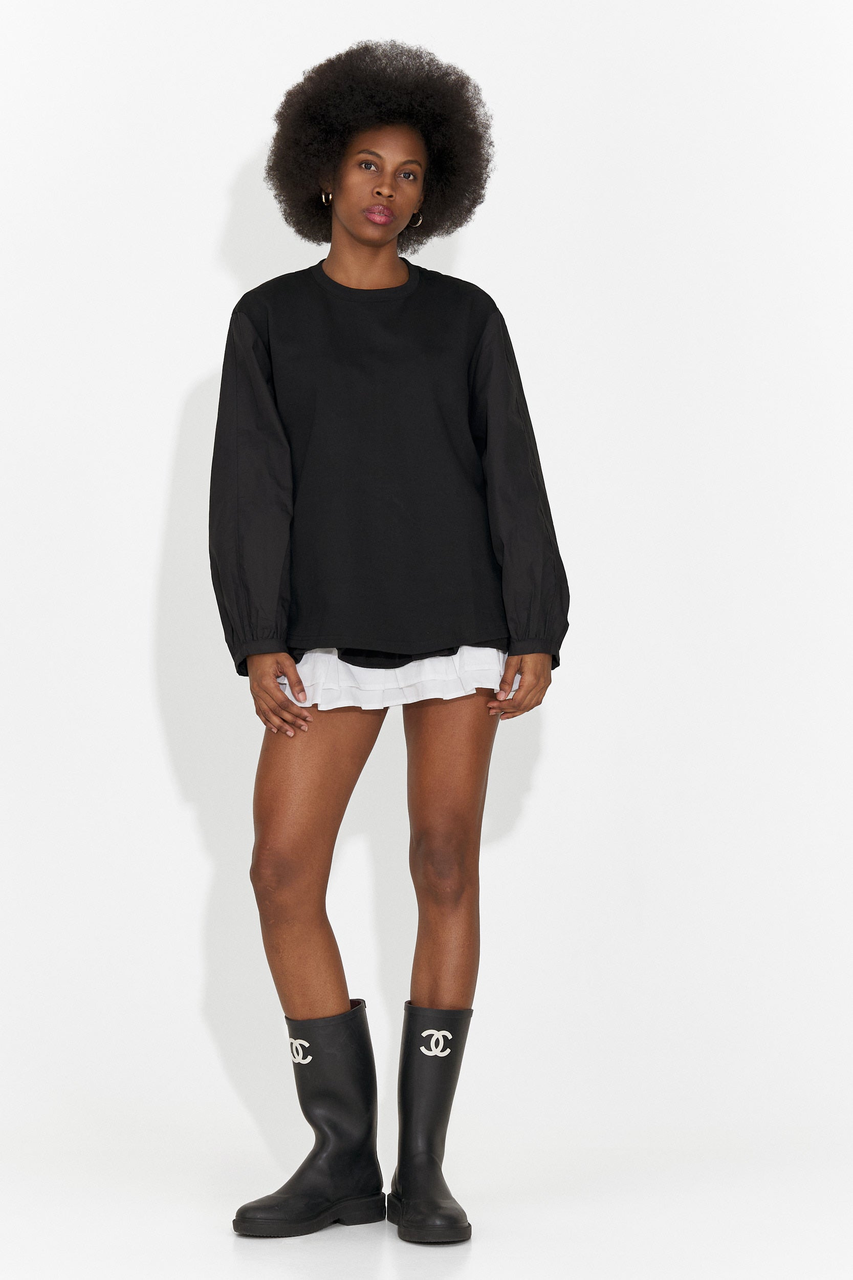 Кежуал блуза в черно за дами от Sheiva Bogas