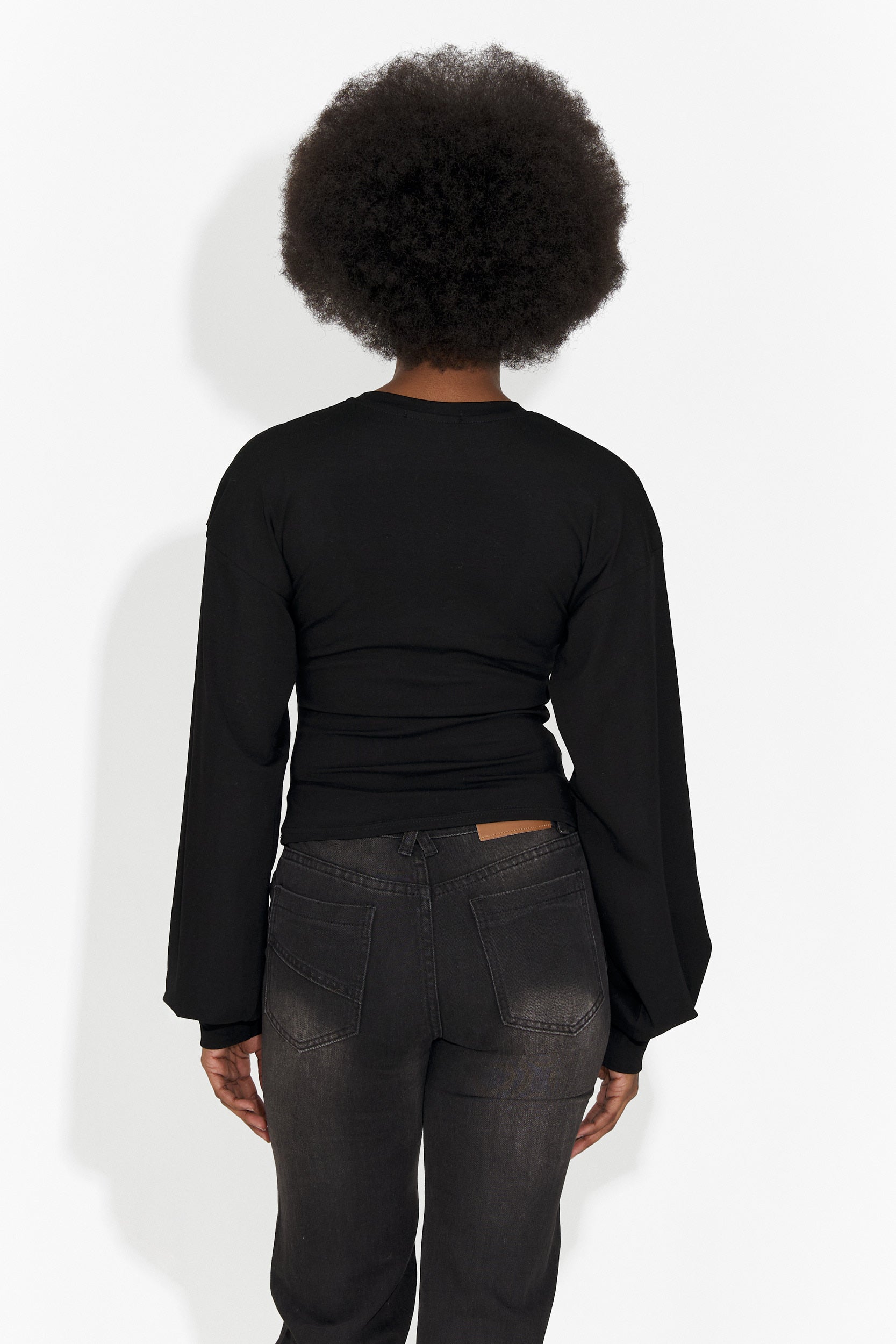 Дамска ежедневна черна блуза Tivora Bogas