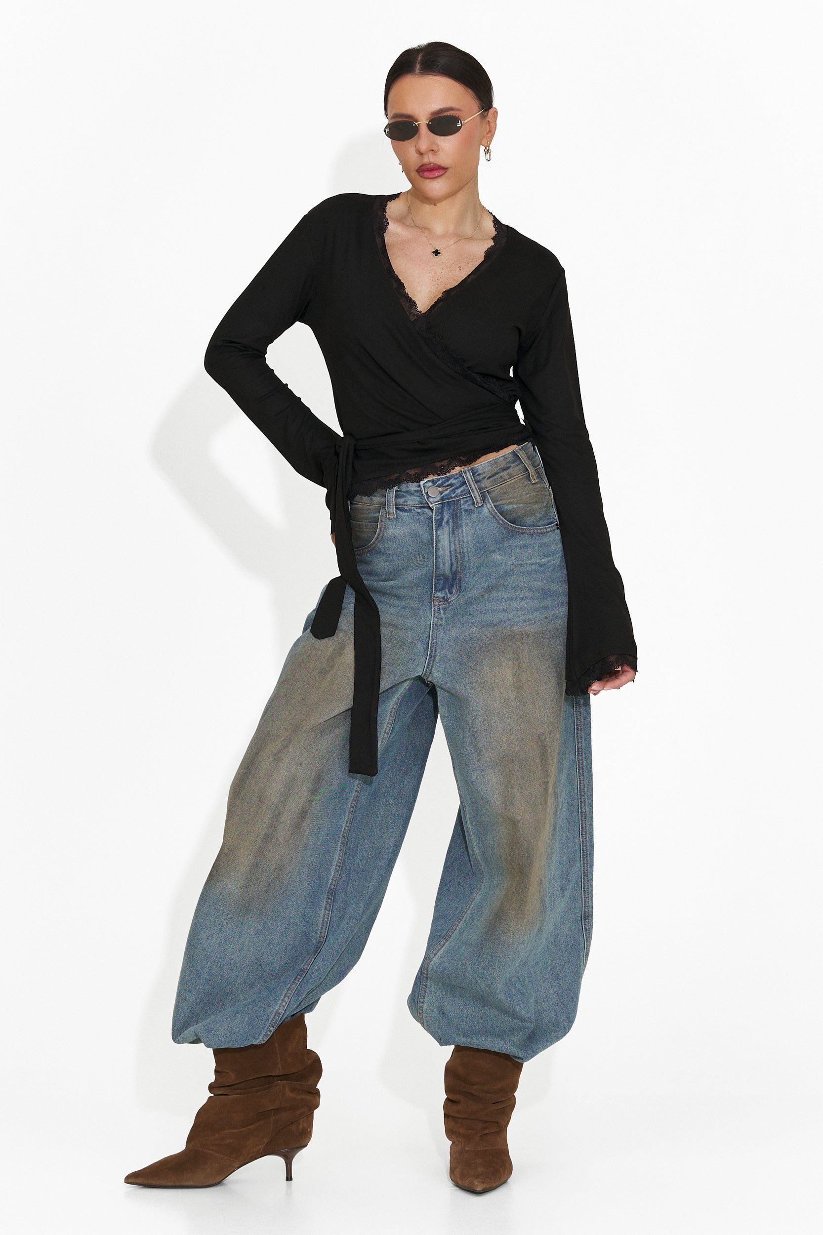 Дамска ежедневна черна блуза Zaneta Bogas