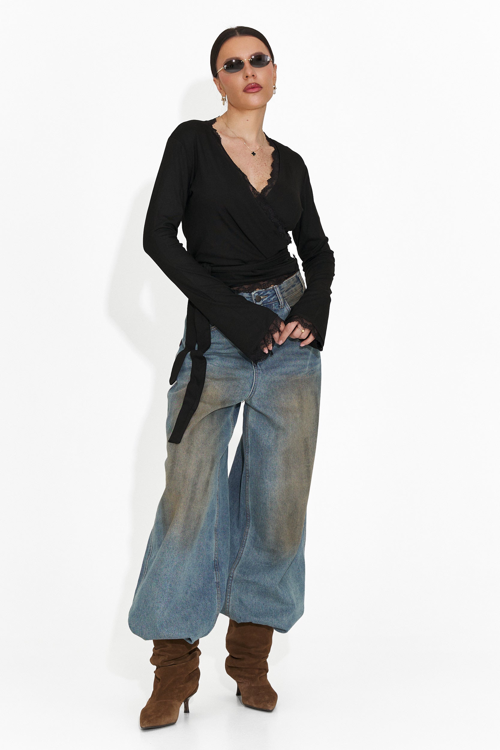 Дамска ежедневна черна блуза Zaneta Bogas