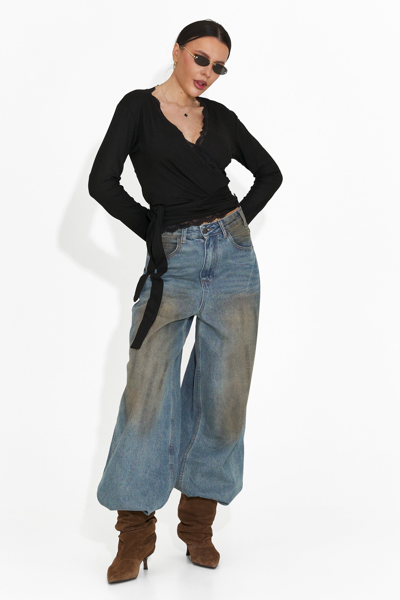 Дамска ежедневна черна блуза Zaneta Bogas