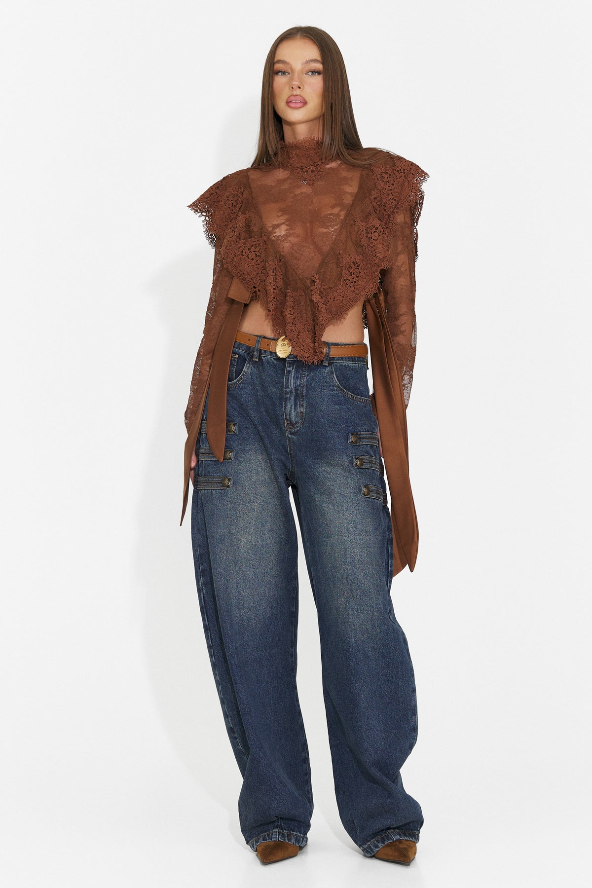 Bluza eleganta maro Glusiraura Bogas