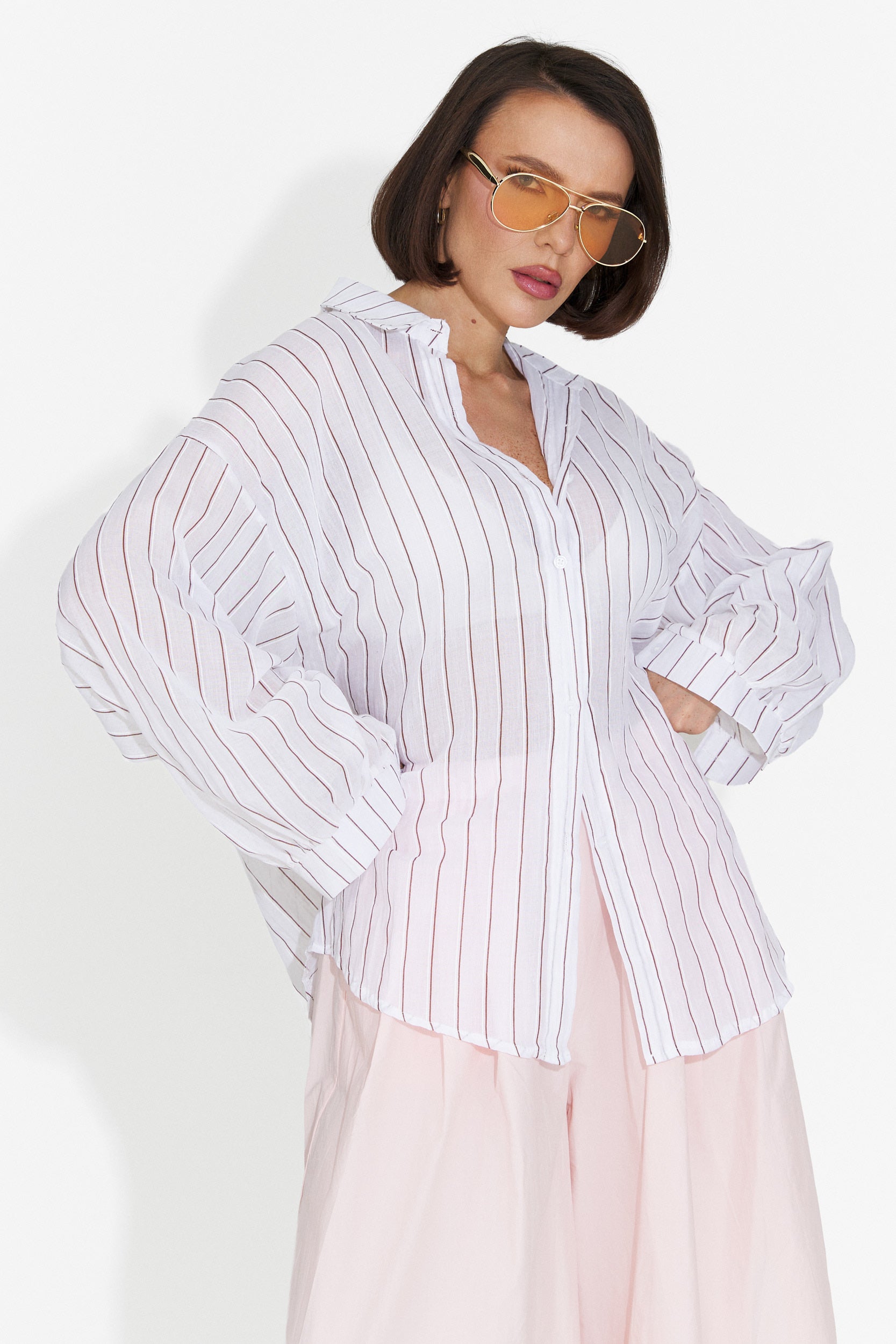 Camasa dama casual alba Fenday Bogas