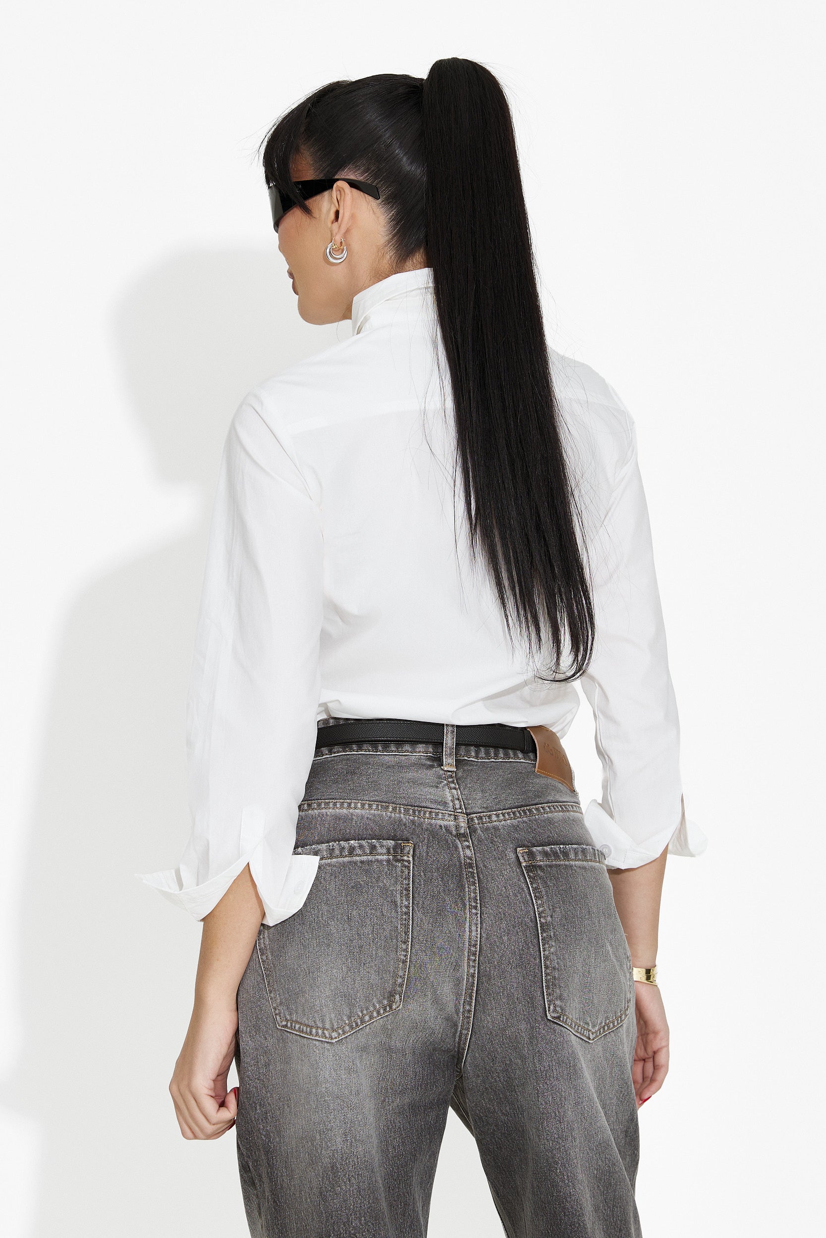 Бяла дамска ежедневна риза Rochele Bogas