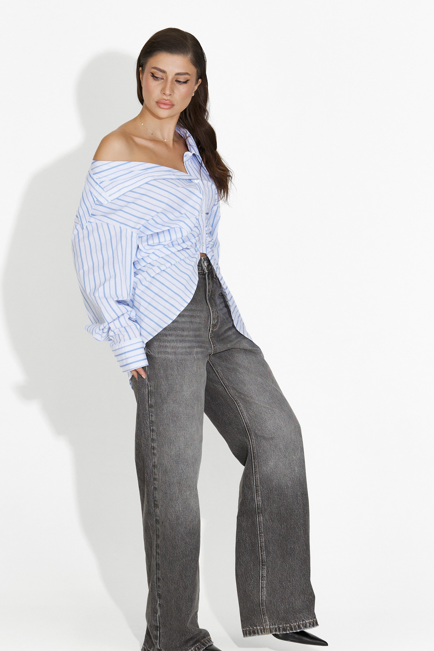 Дамска кежуал риза в бяло Voncile Bogas