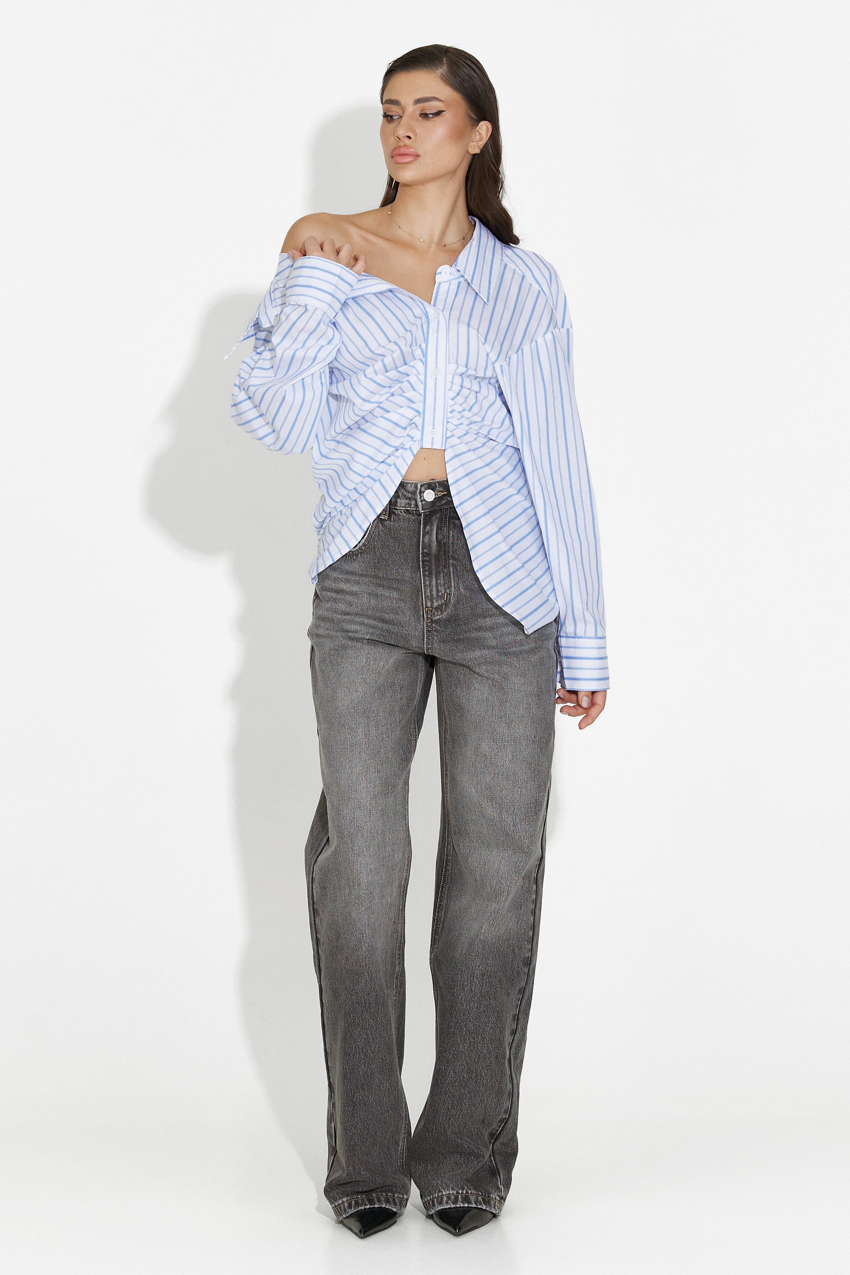 Дамска кежуал риза в бяло Voncile Bogas