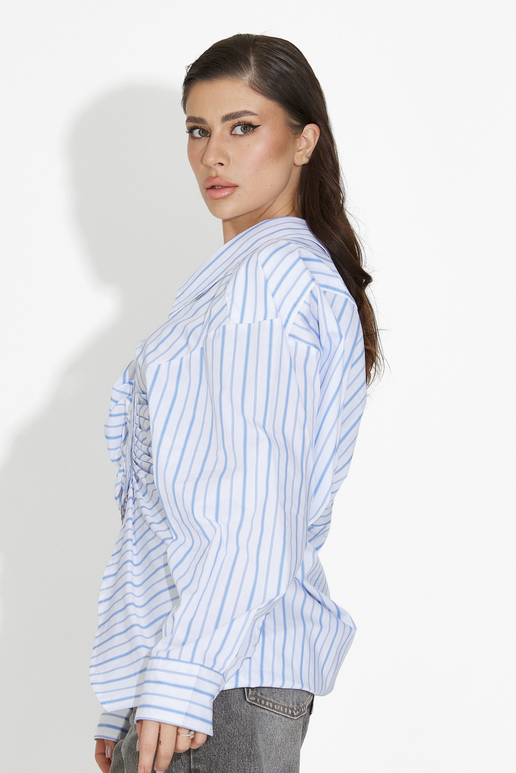 Дамска кежуал риза в бяло Voncile Bogas