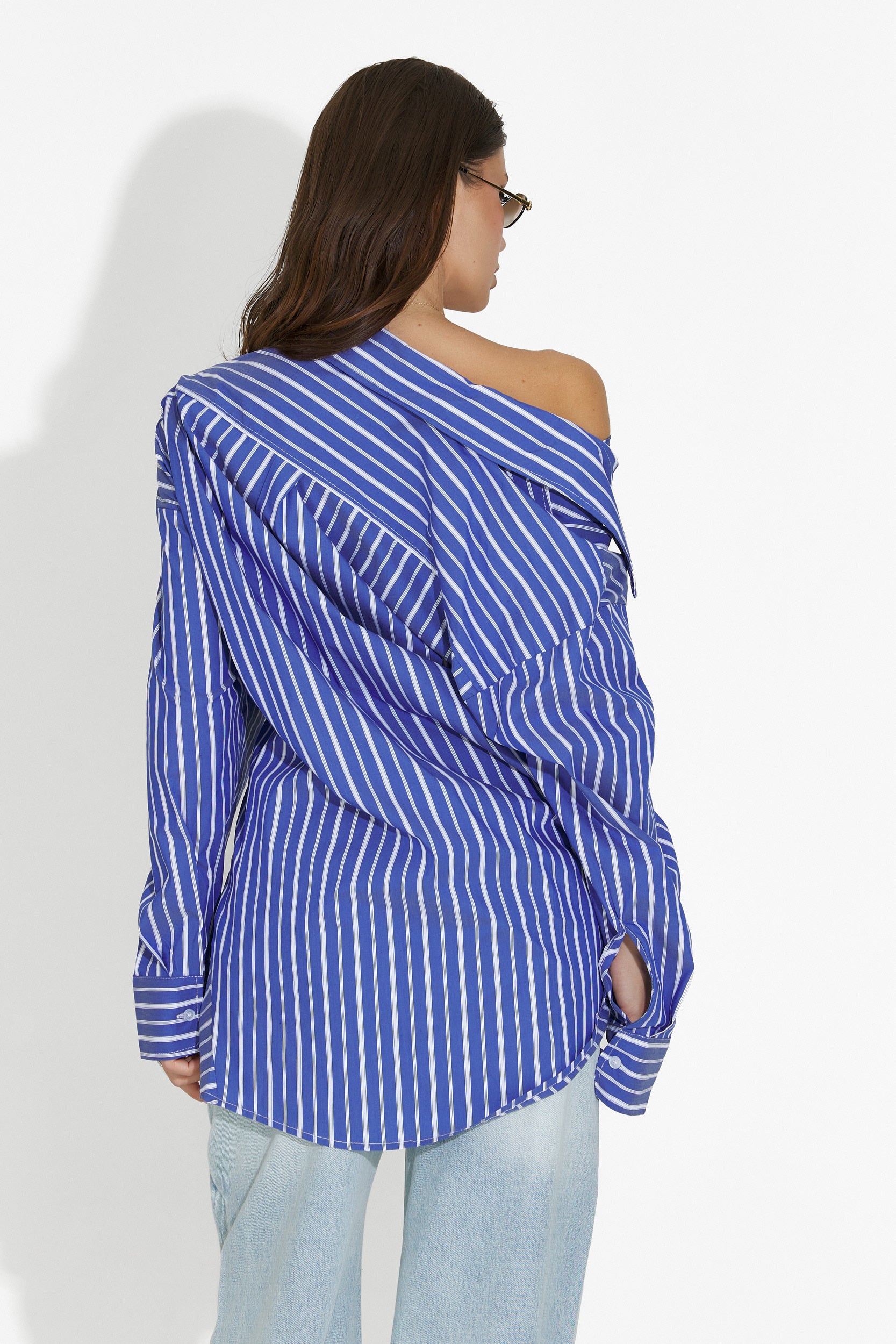 Синя дамска риза за ежедневно облекло Voncile Bogas