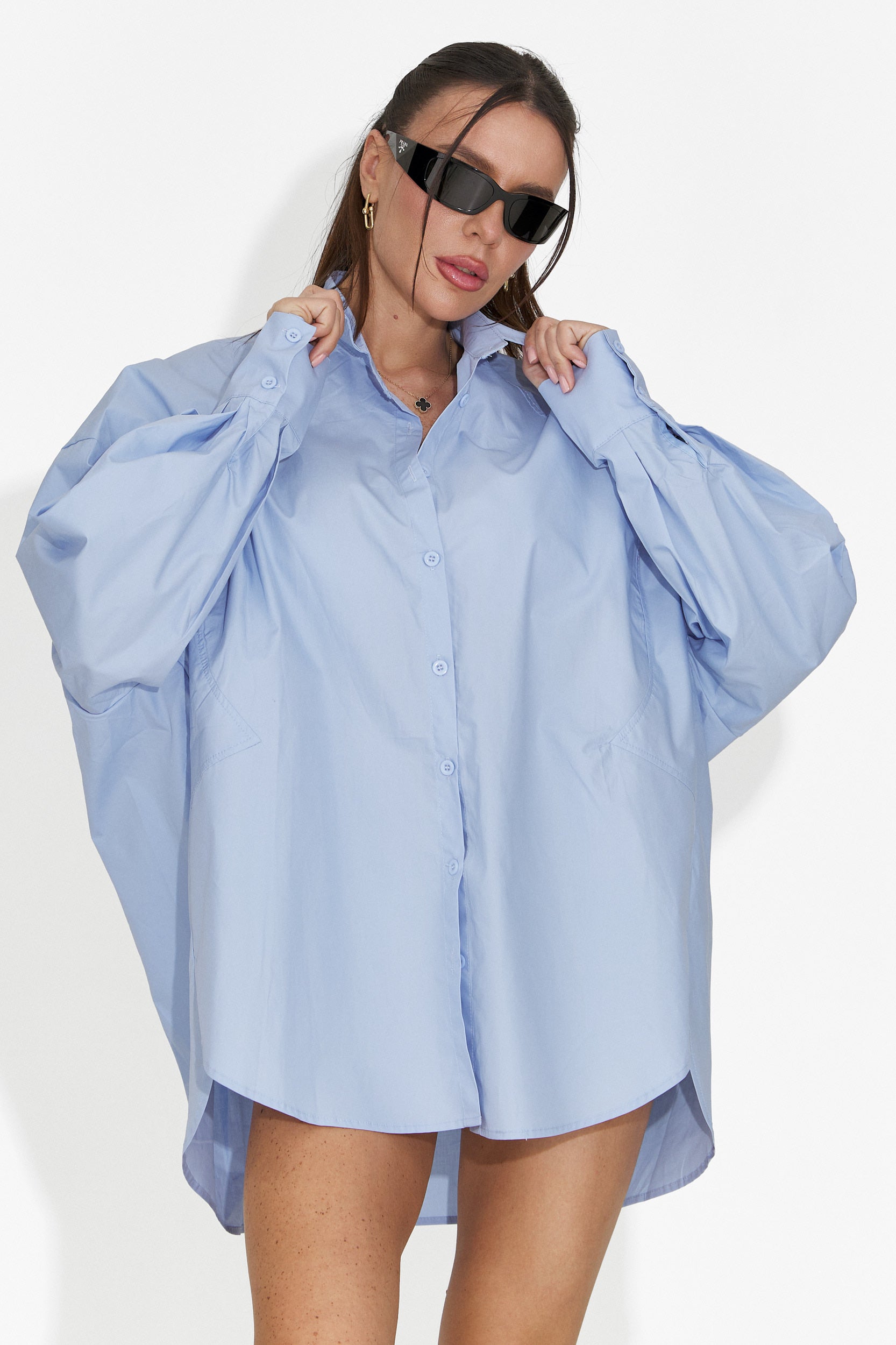 Дамска ежедневна риза светлосиня Abrienda Bogas