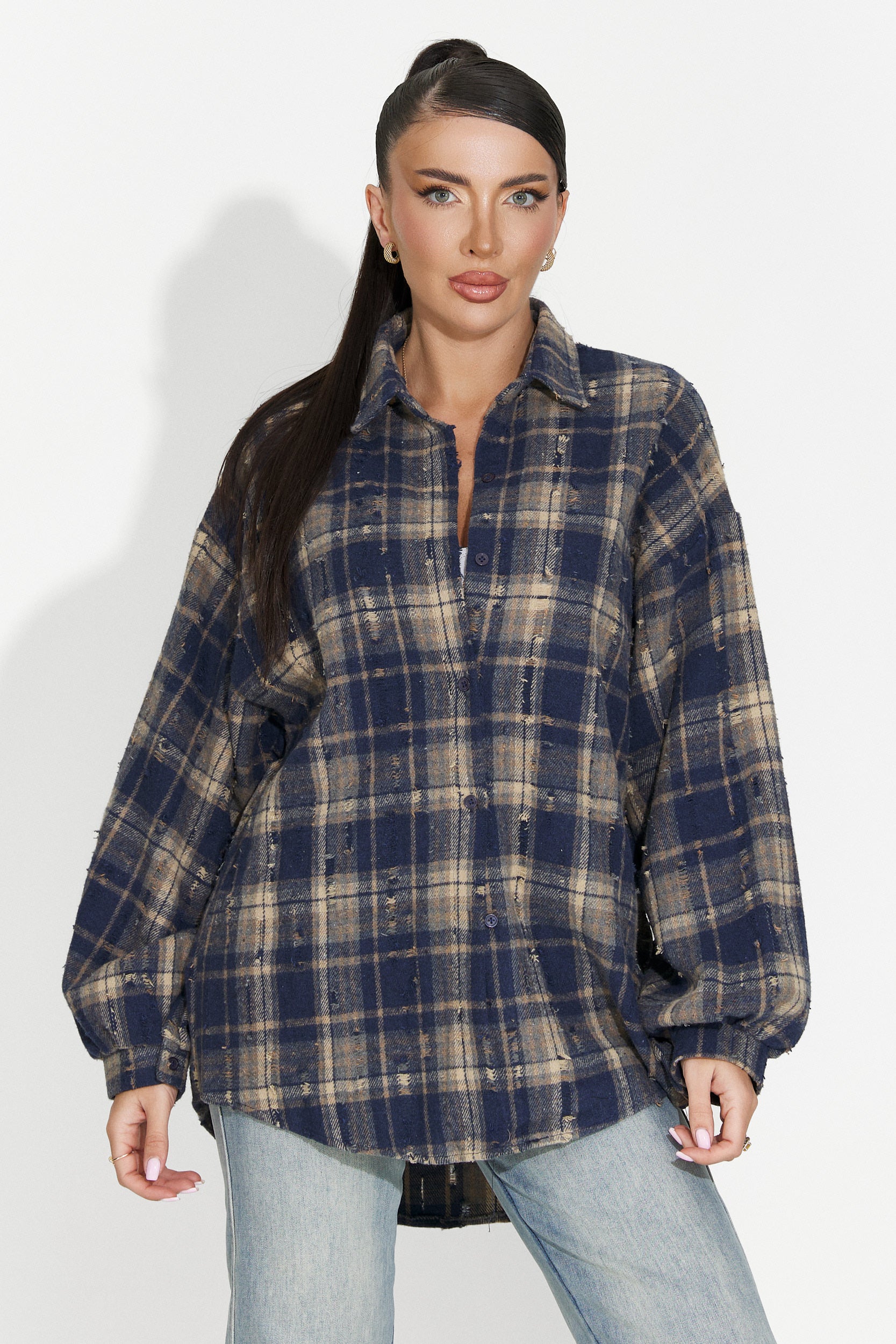 Дамска риза ежедневна тъмносиня Jasara Bogas