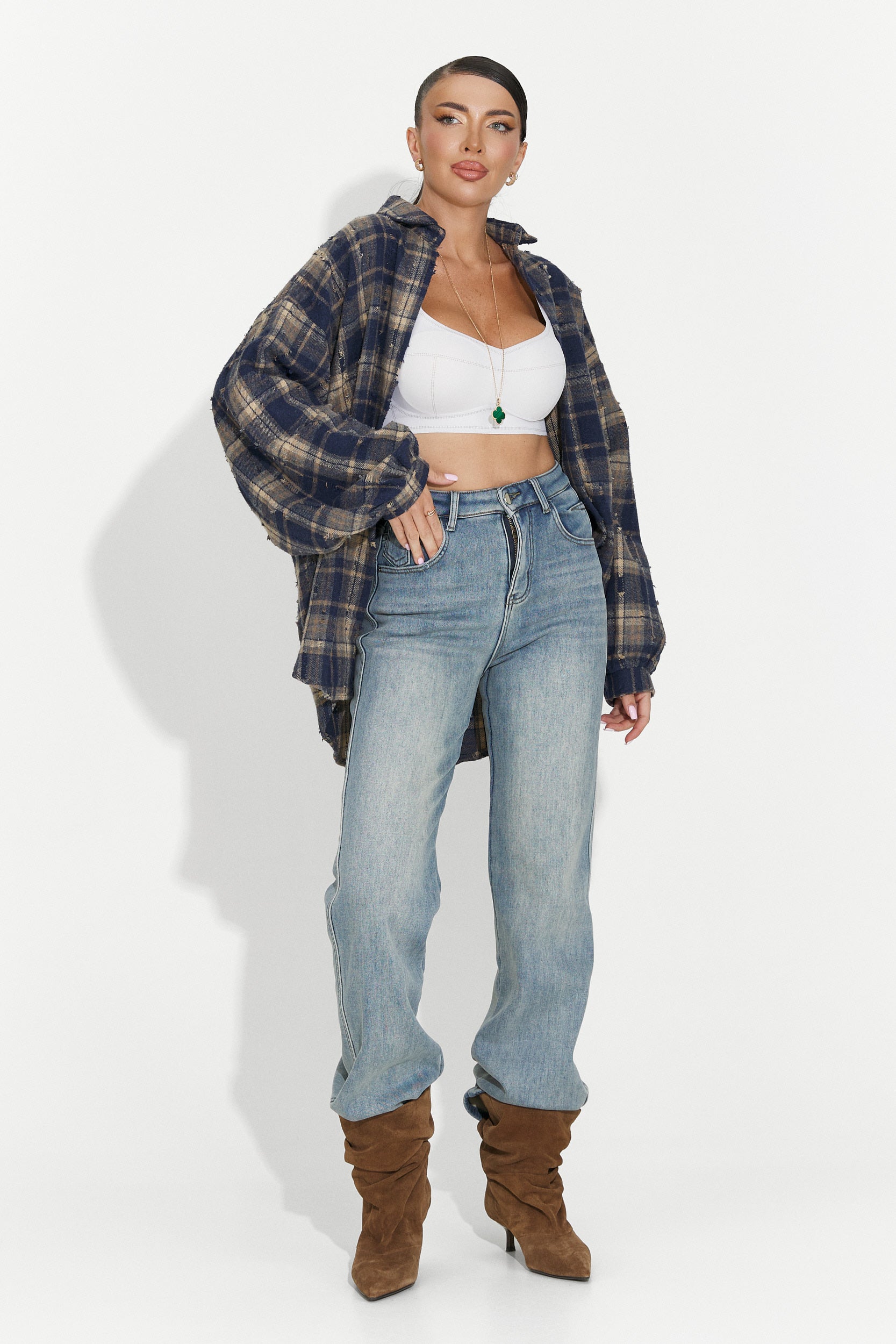 Дамска риза ежедневна тъмносиня Jasara Bogas