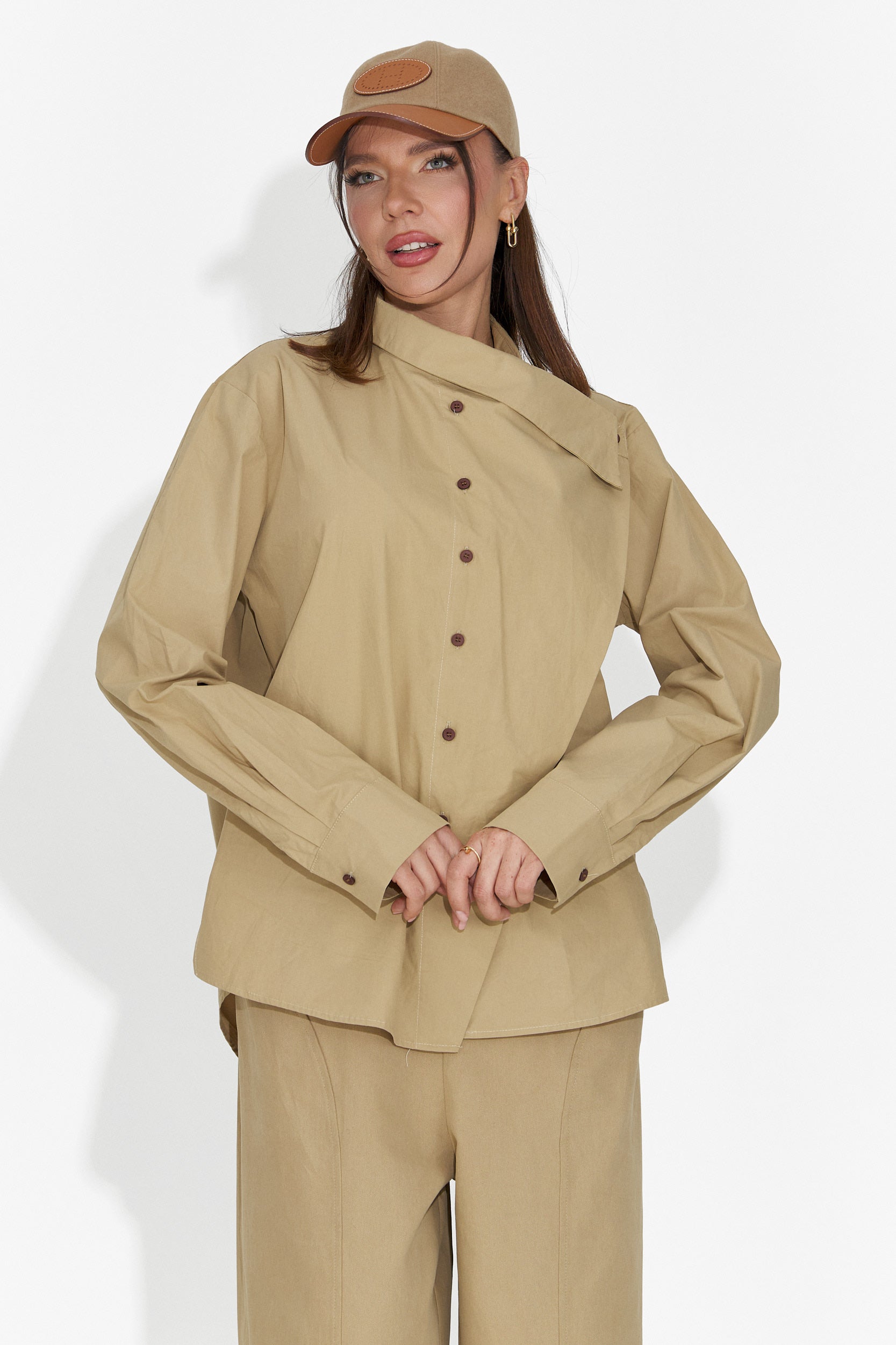 Дамска ежедневна риза кафява Edinea Bogas