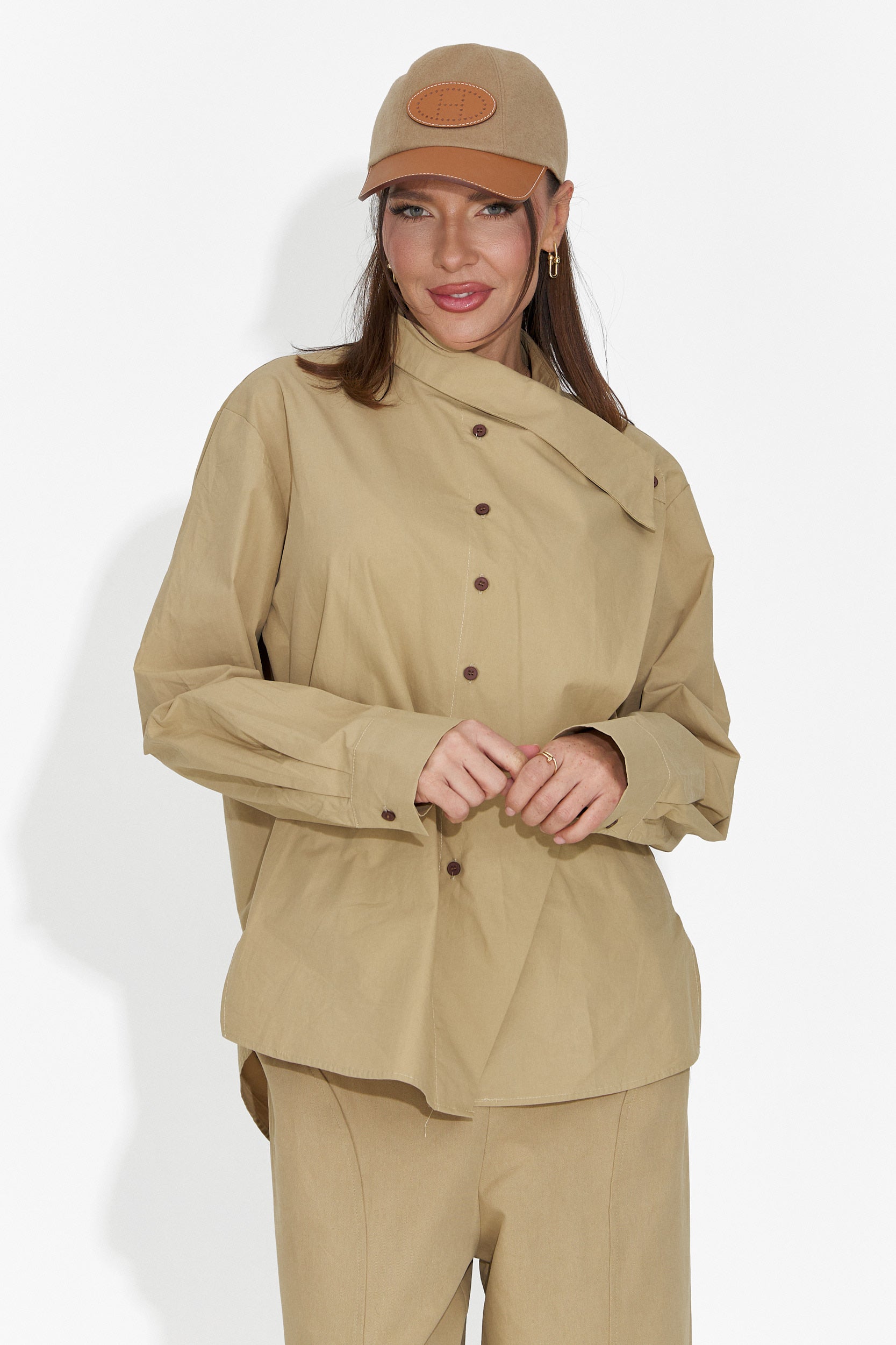 Дамска ежедневна риза кафява Edinea Bogas