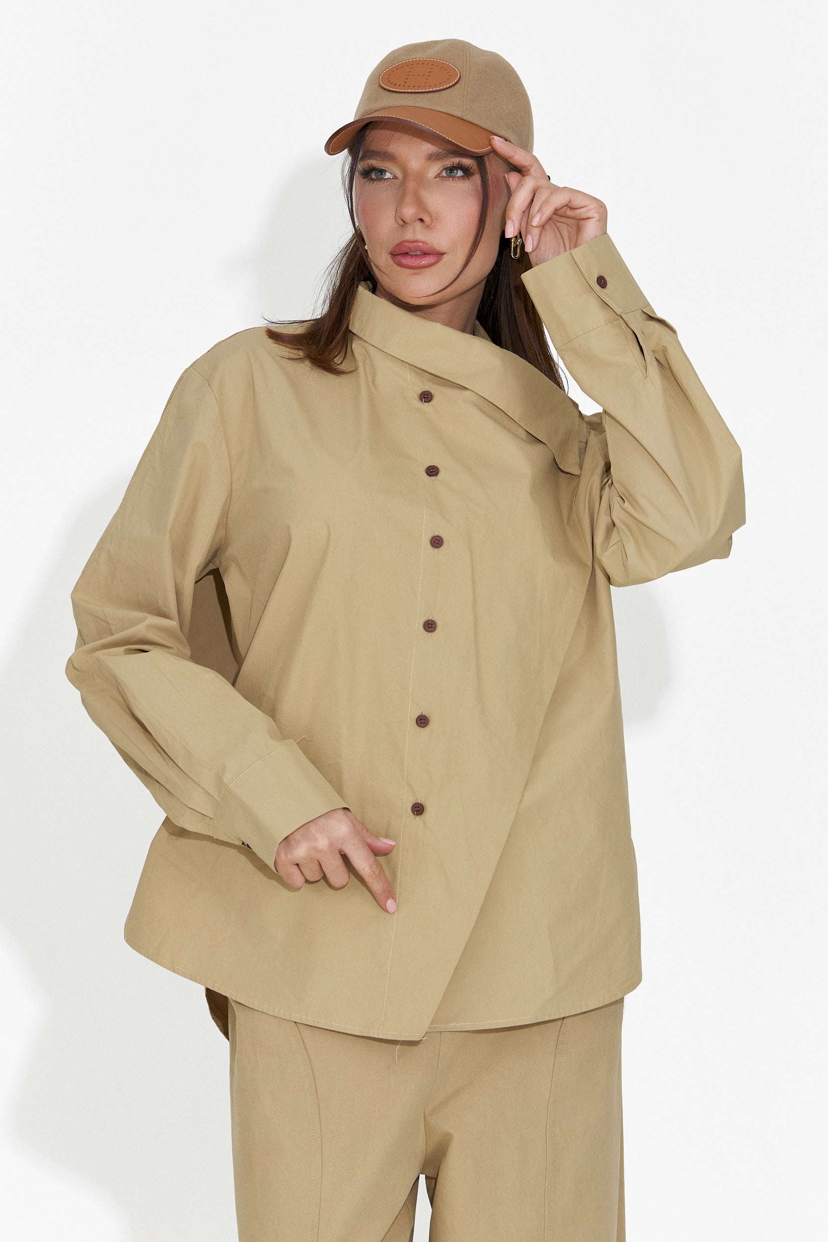 Дамска ежедневна риза кафява Edinea Bogas