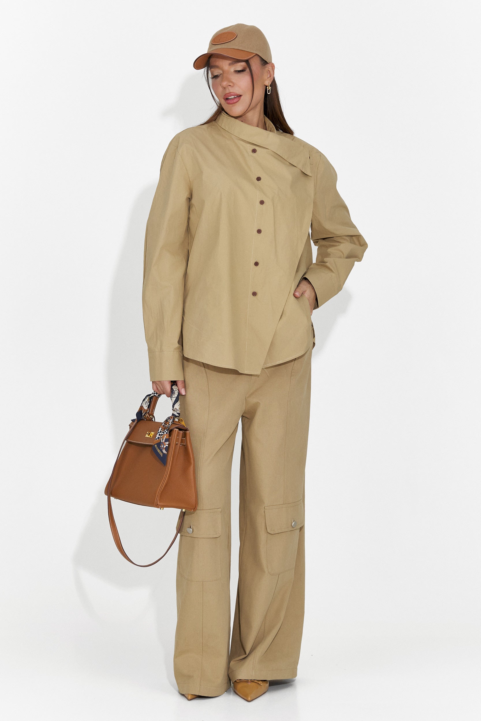 Дамска ежедневна риза кафява Edinea Bogas