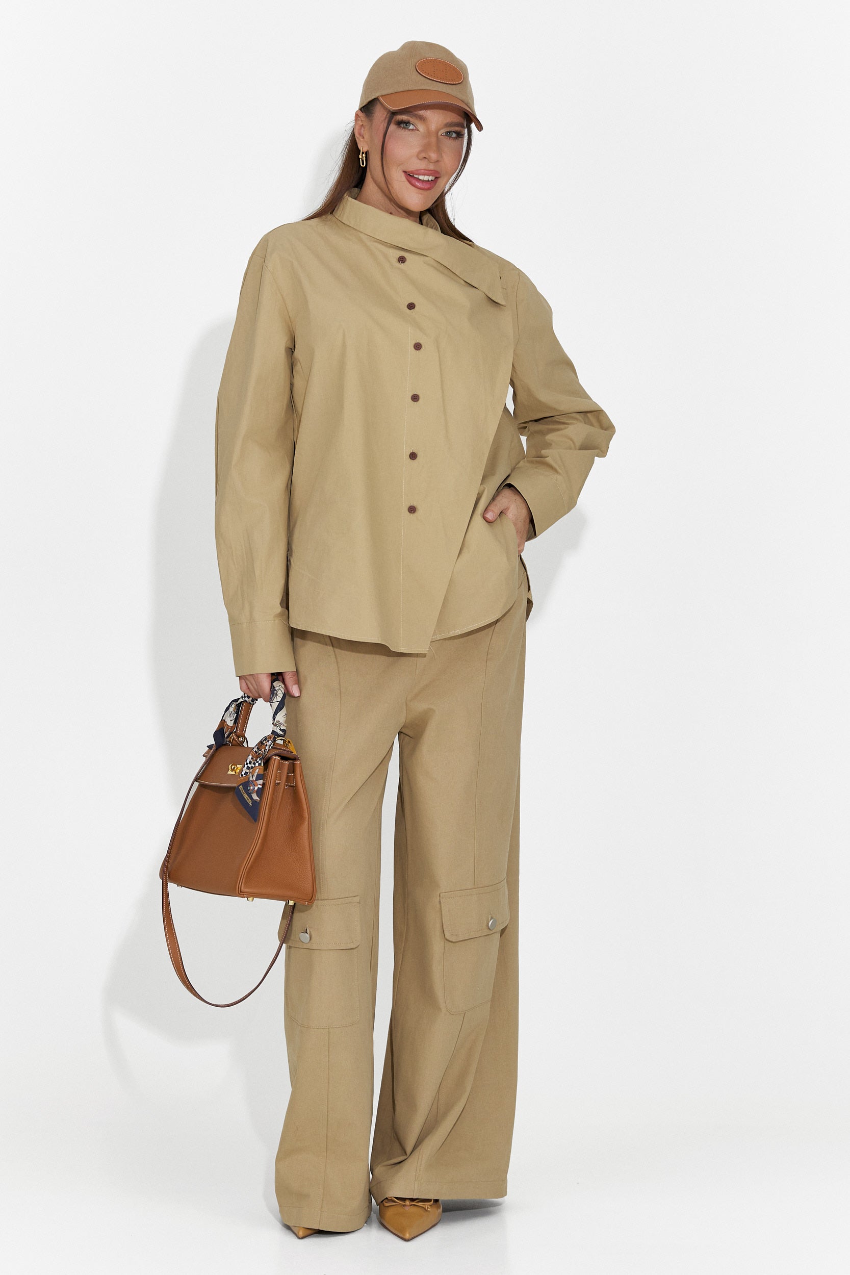 Дамска ежедневна риза кафява Edinea Bogas