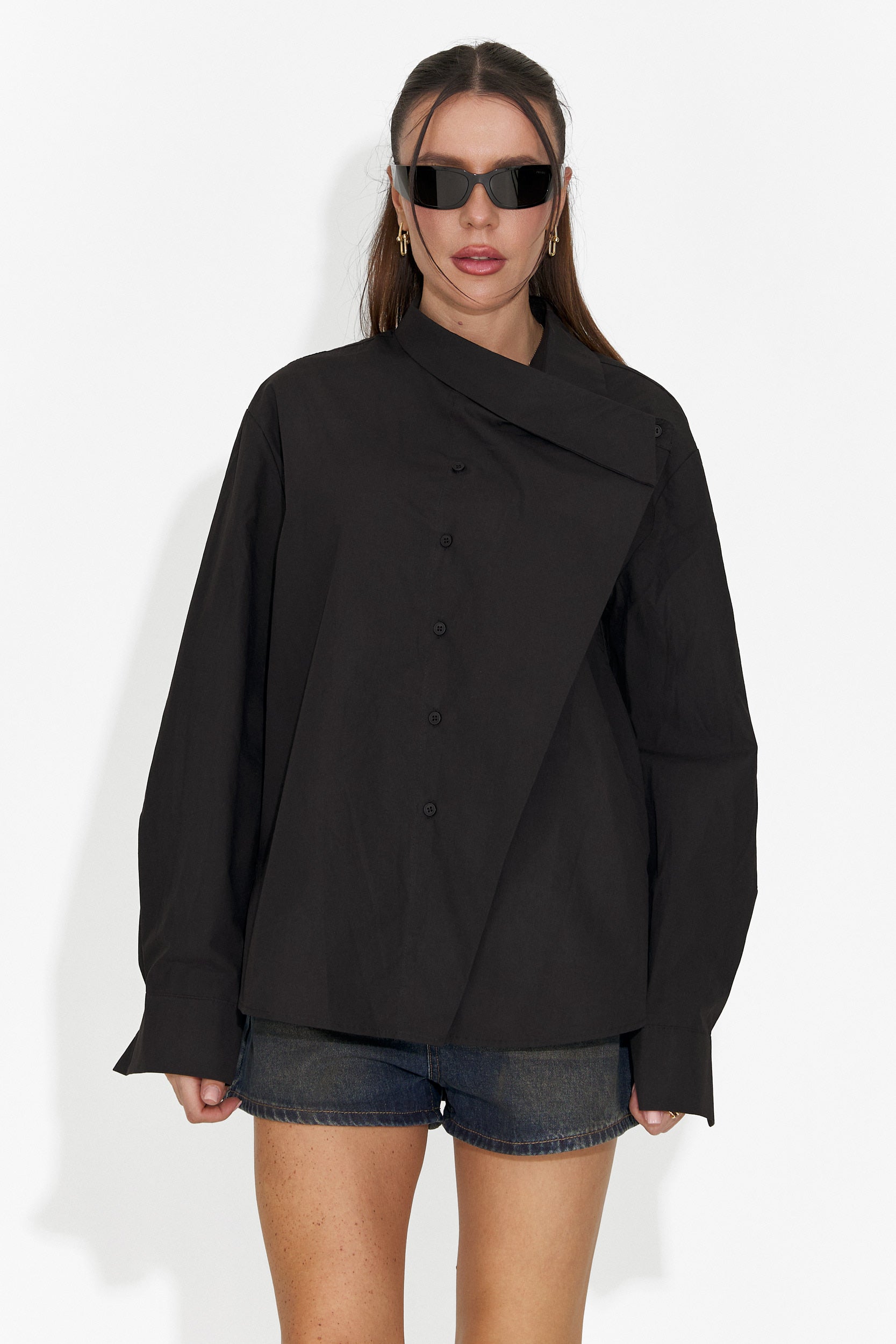 Дамска ежедневна черна риза Edinea Bogas