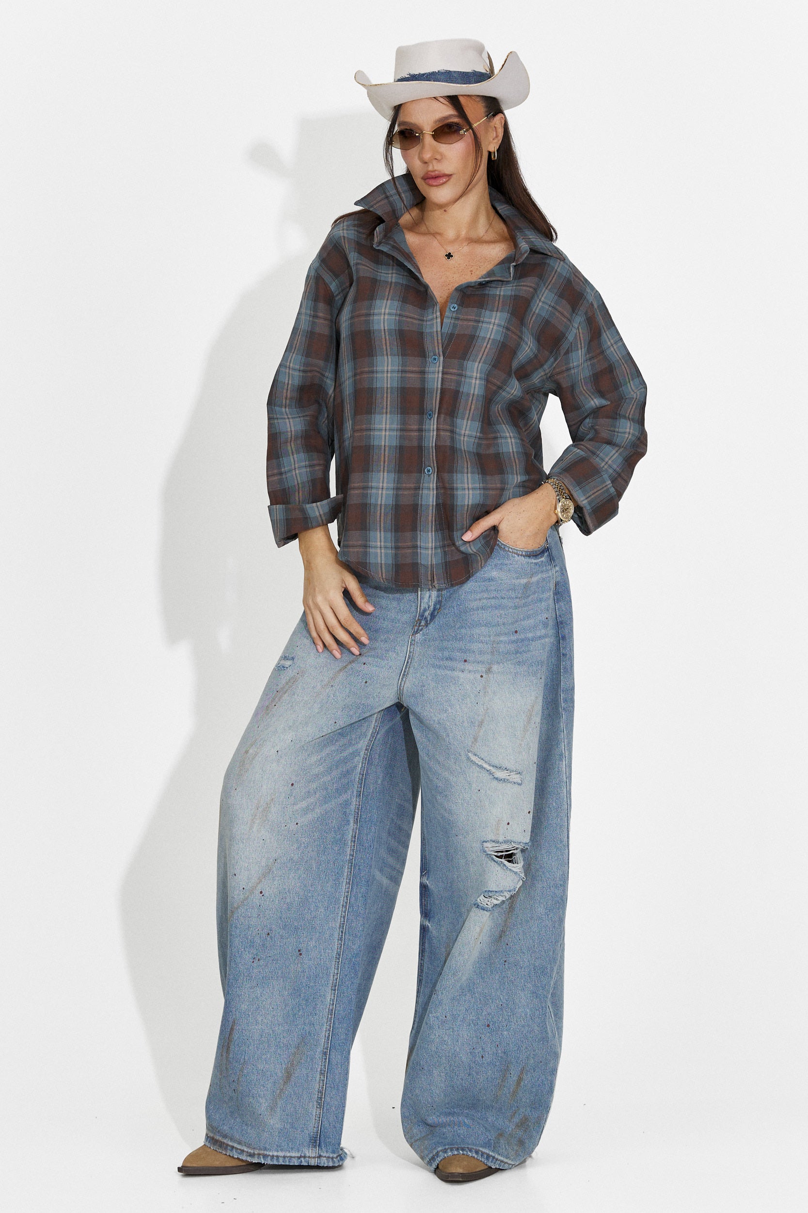 Camasa dama casual turcoaz Barcely Bogas